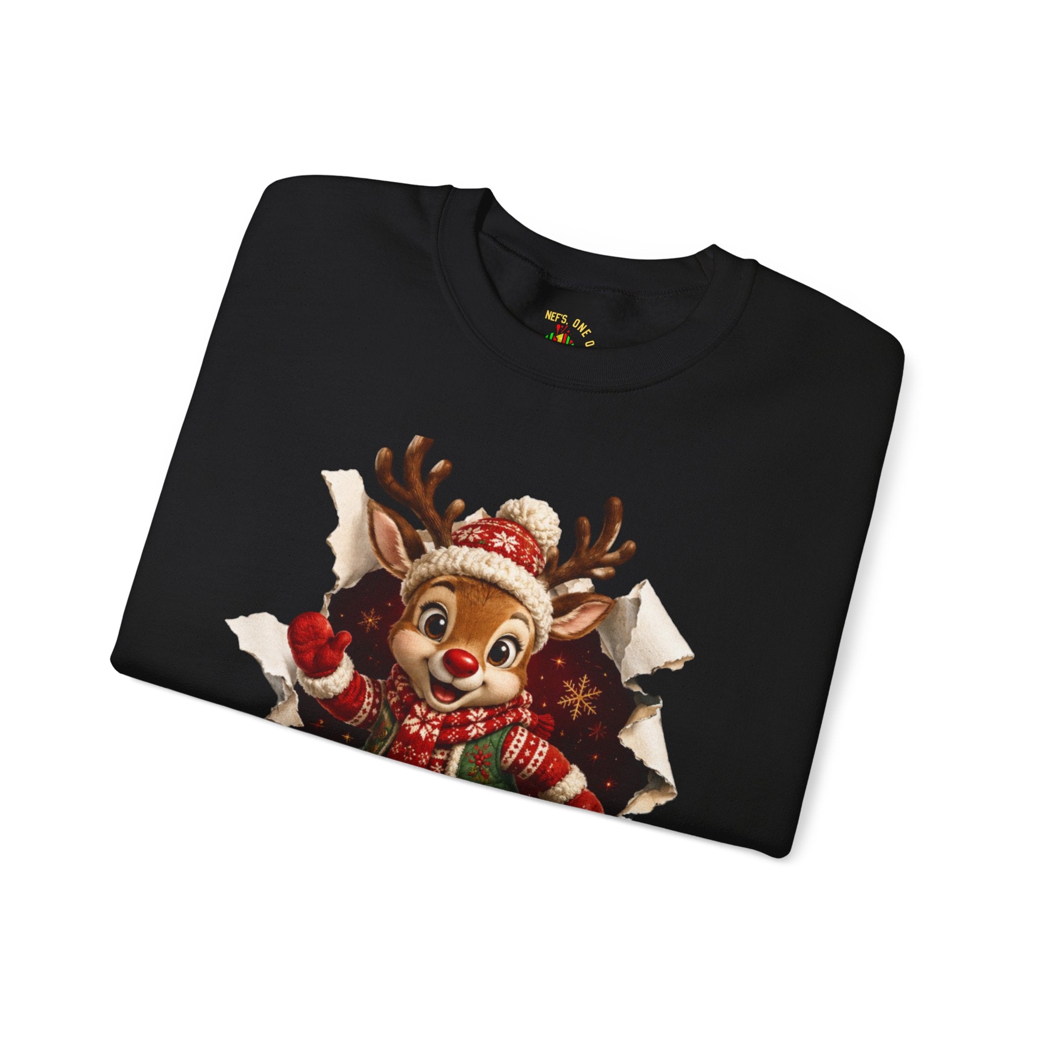 Festive Christmas Reindeer Crewneck Sweatshirt