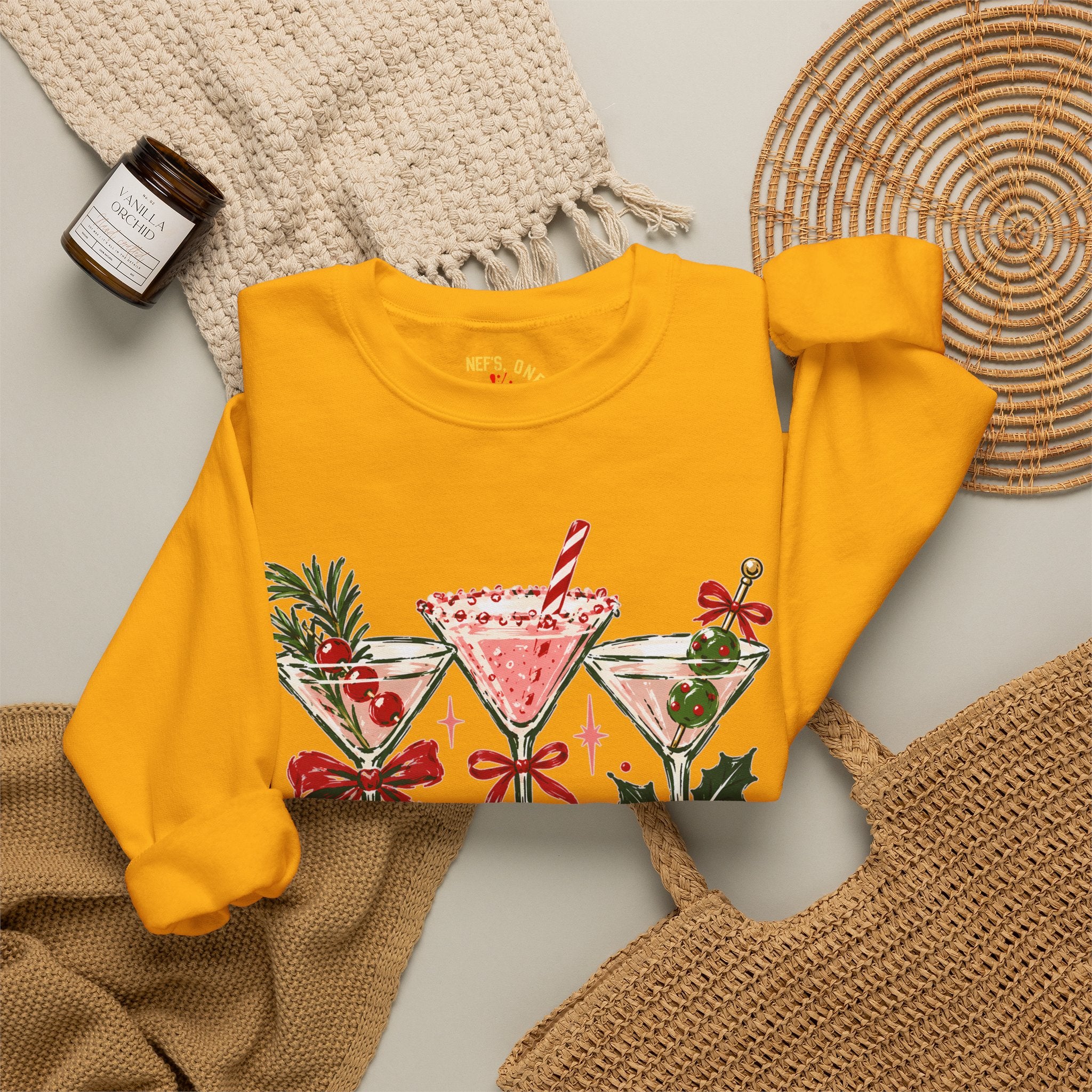 Merry Martinis Christmas Cocktail Crewneck Sweatshirt