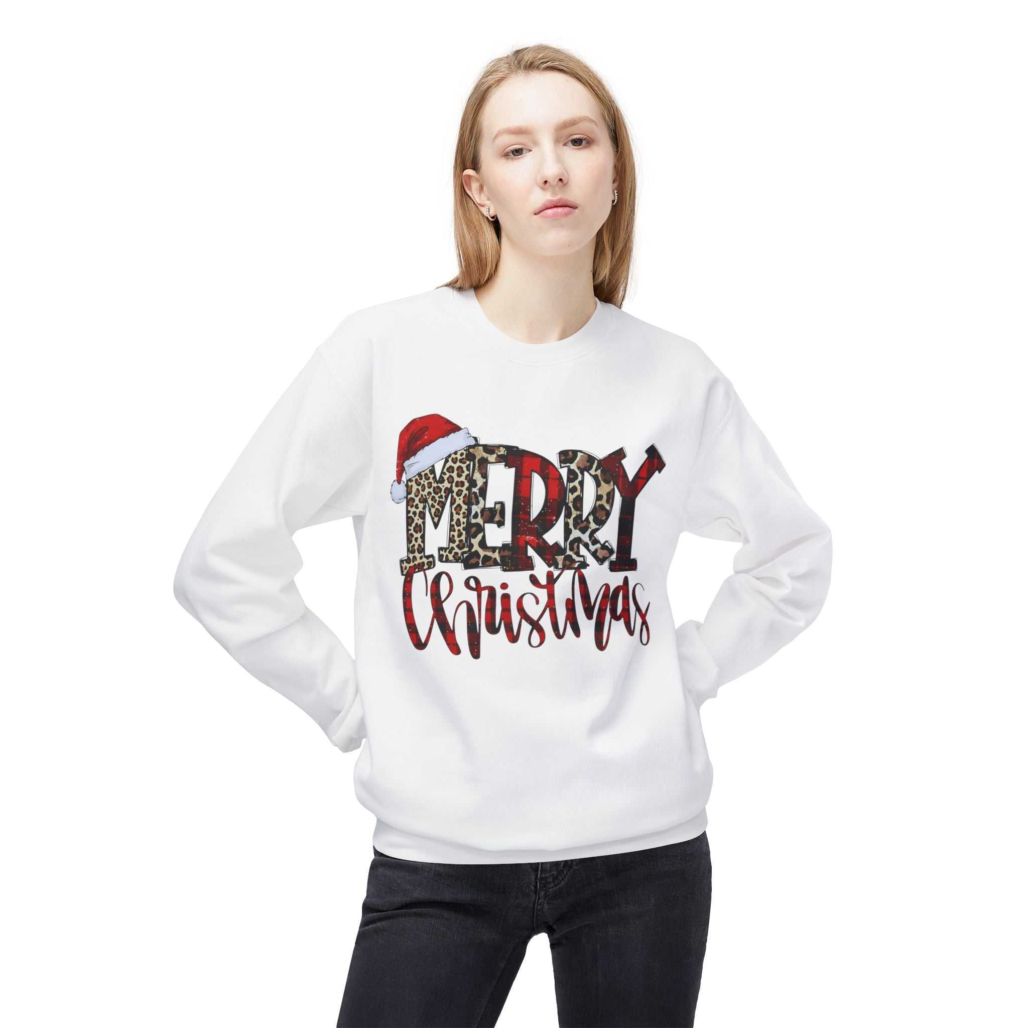 Merry Christmas Leopard Plaid SweatshirtSweatshirtMerry Christmas Leopard Plaid