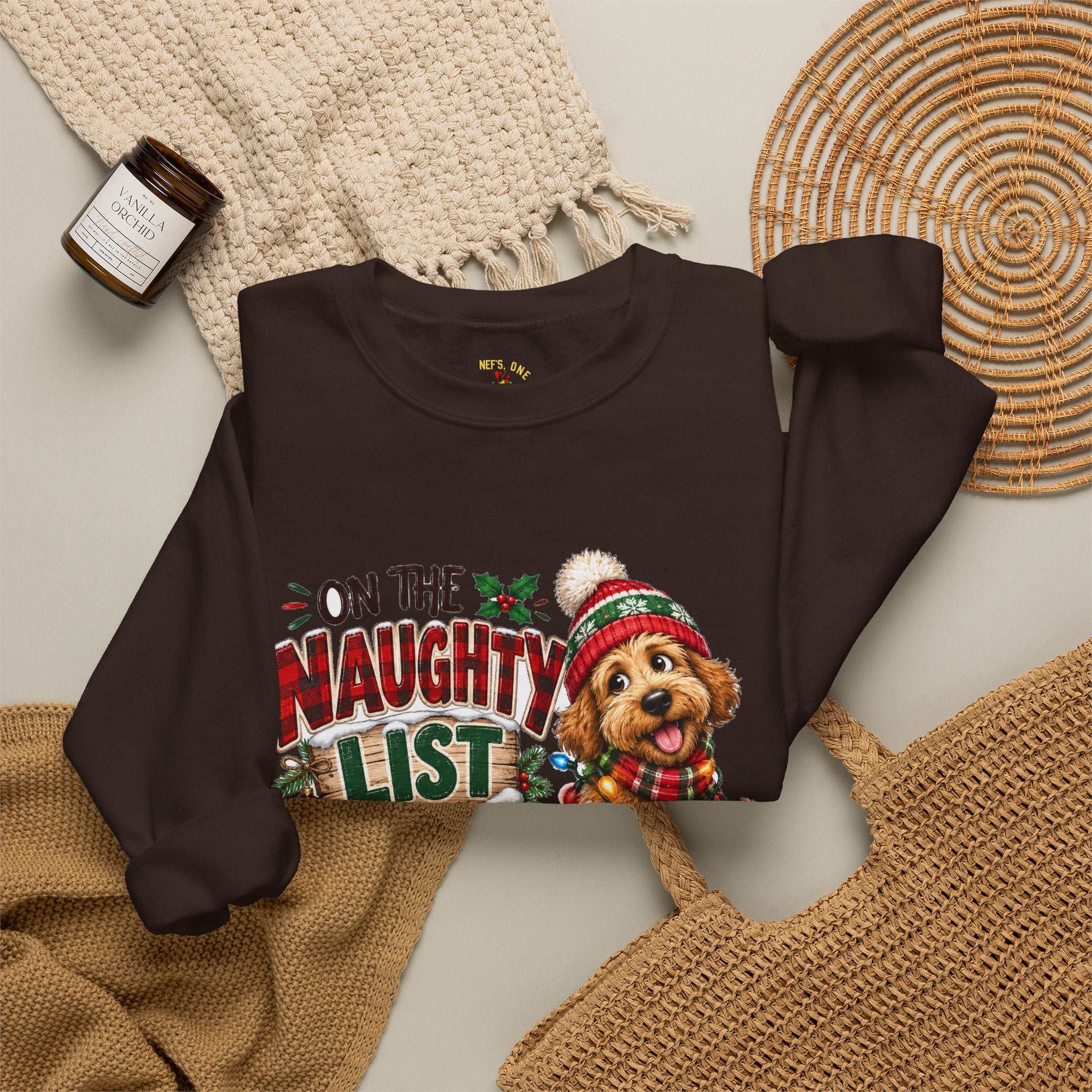 On the Naughty List and I Regret Nothing Christmas Crewneck Sweatshirt