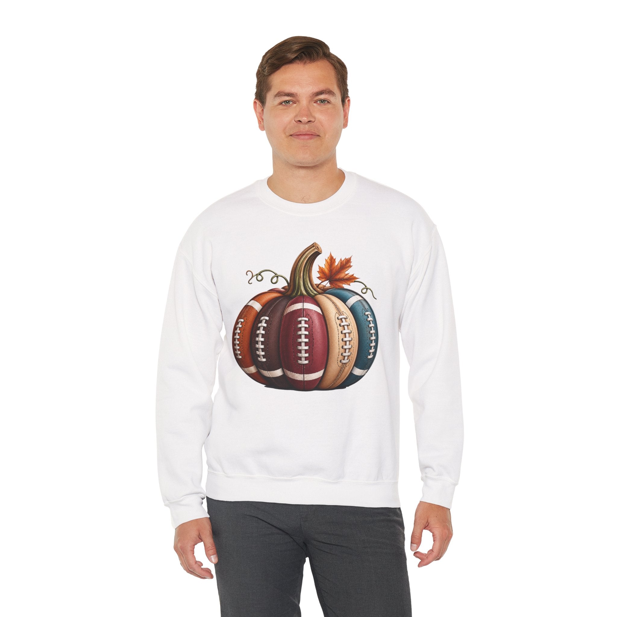 Fall Football Pumpkin Crewneck Sweatshirt