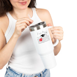 2026 Insulated Travel Mug, 40oz, Stylish Drinkware for On-the-Go, Ideal for Graduations, Hot & Cold Beverages, Outdoor Adventures