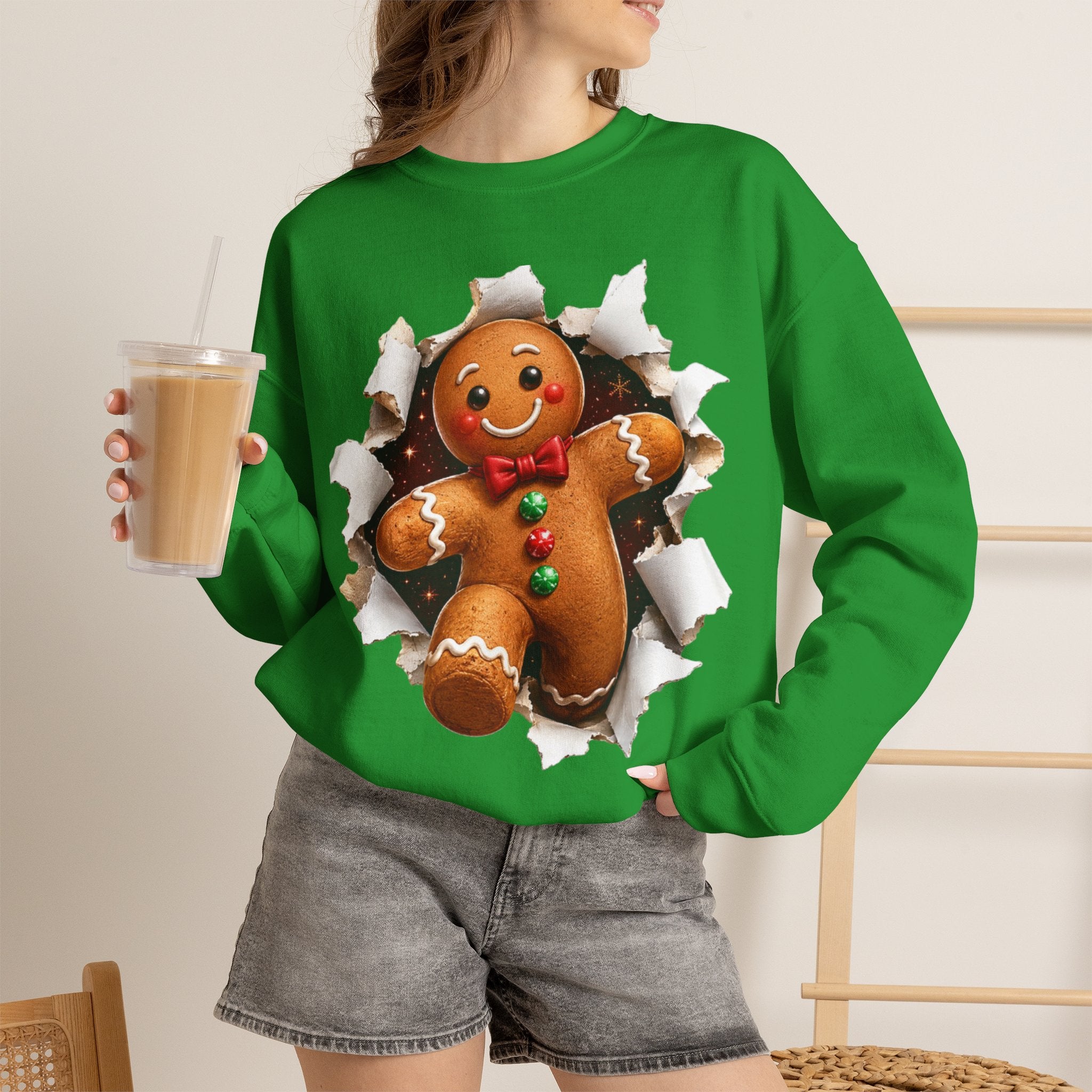Gingerbread Man Christmas Crewneck Sweatshirt