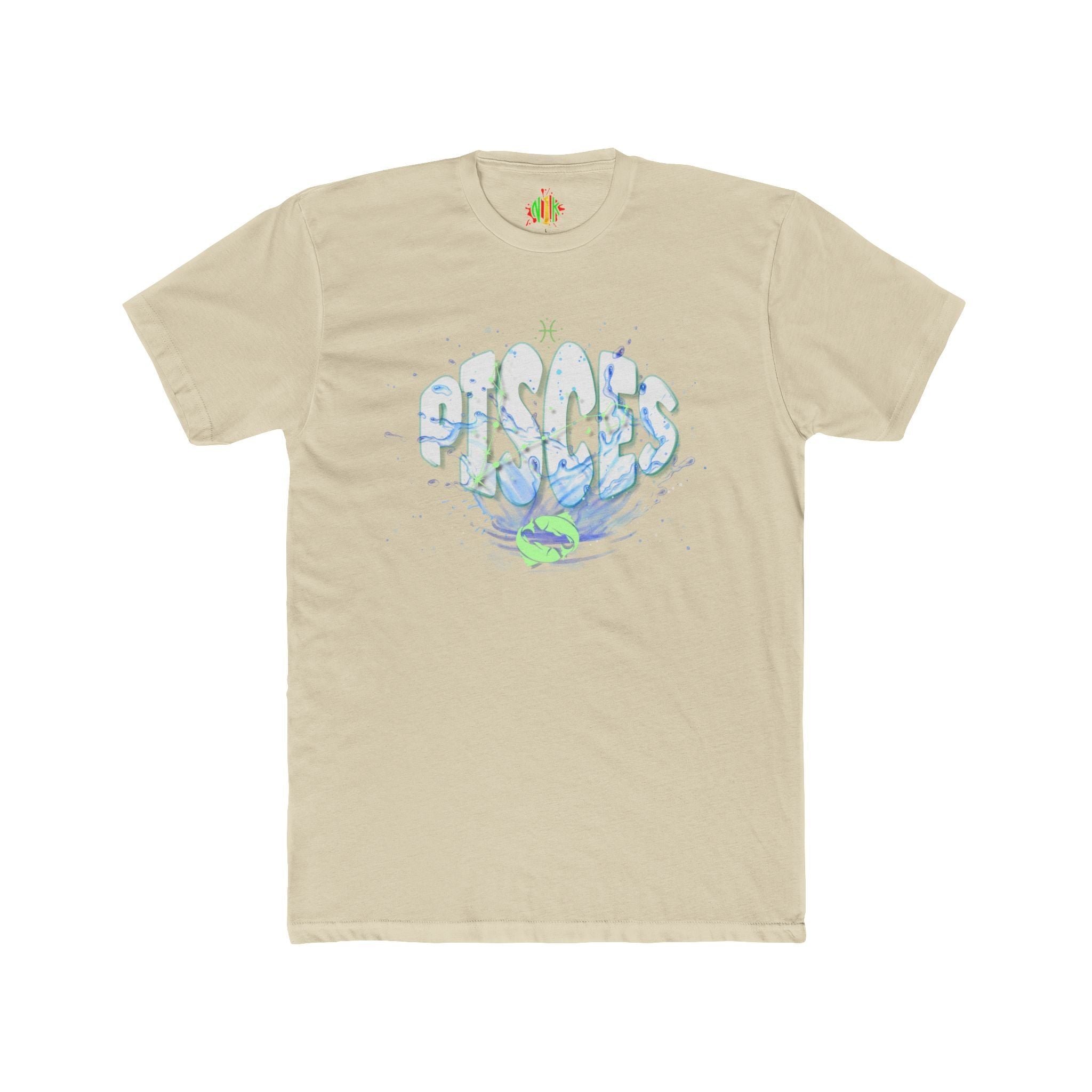 Pisces Water Zodiac unisex tee with watercolor-style graphic and soft cotton fabric