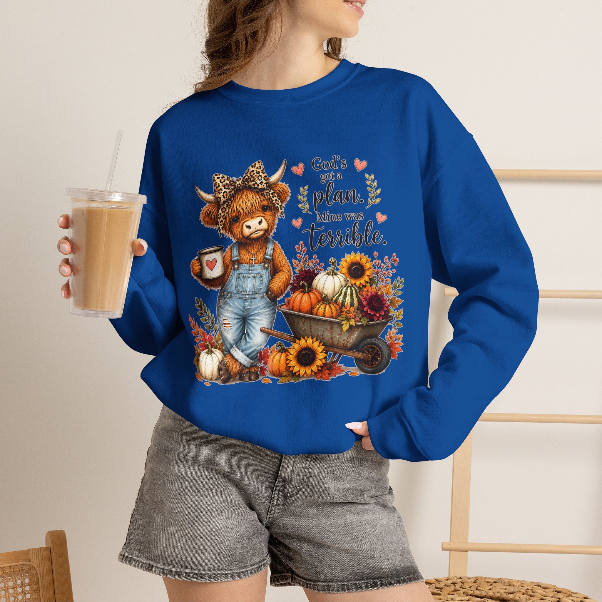 God’s Plan, Mine Was Terrible Bear Fall Crewneck Sweatshirt