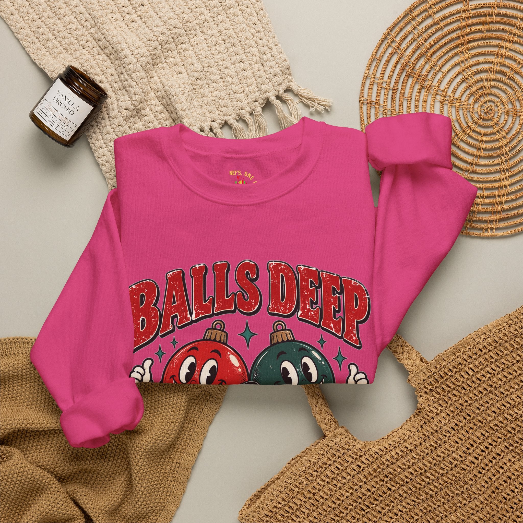 Balls Deep in Christmas Spirit Crewneck Sweatshirt