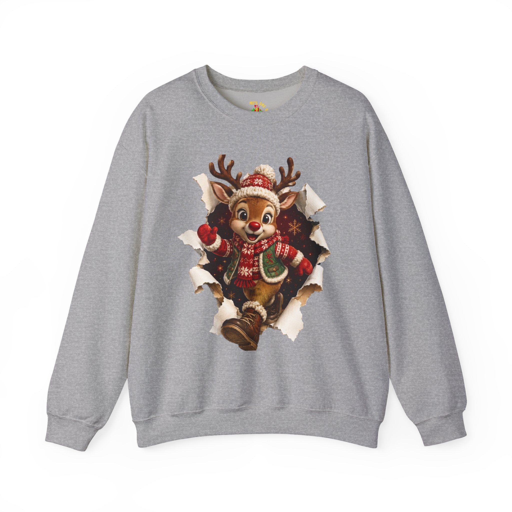 Festive Christmas Reindeer Crewneck Sweatshirt