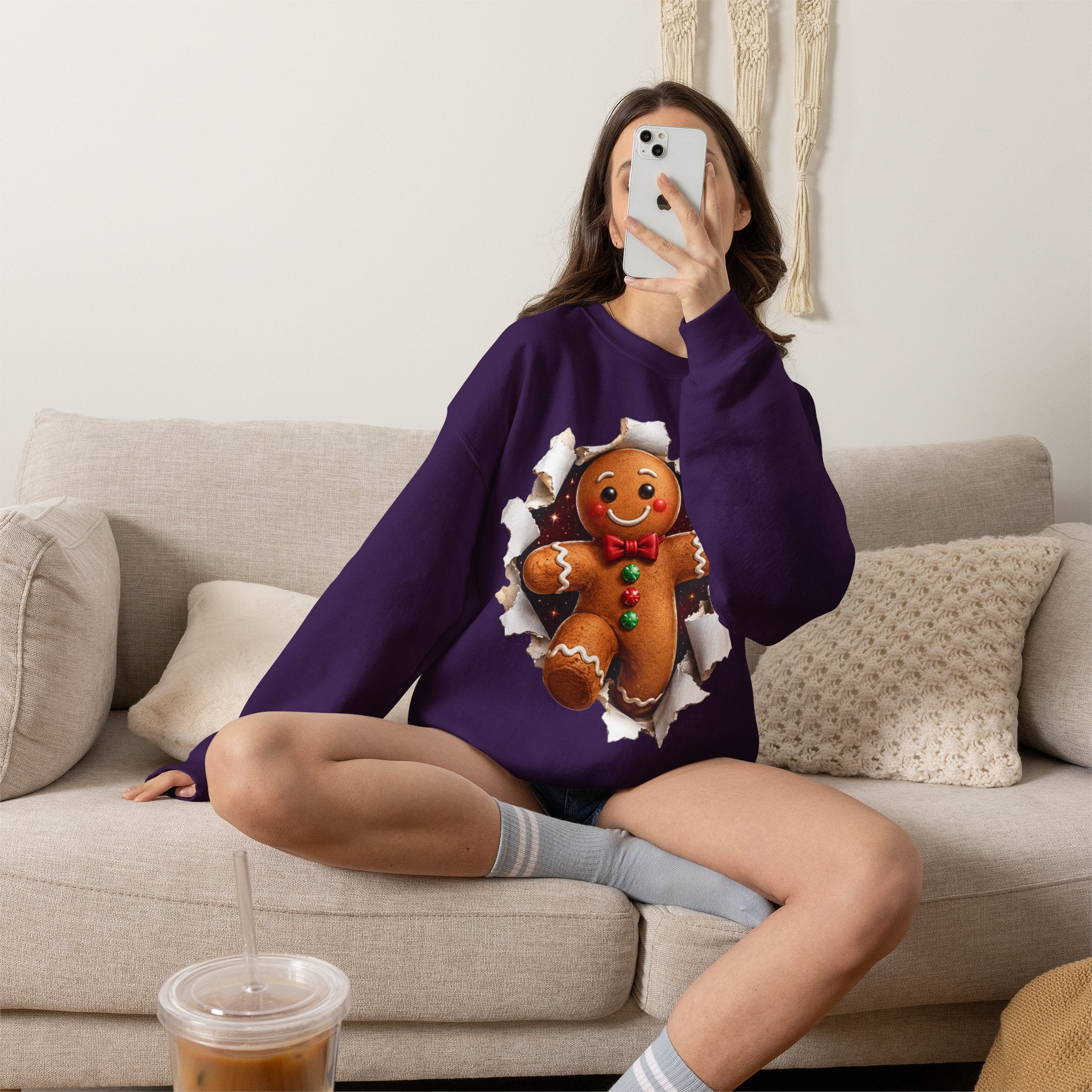 Gingerbread Man Christmas Crewneck Sweatshirt