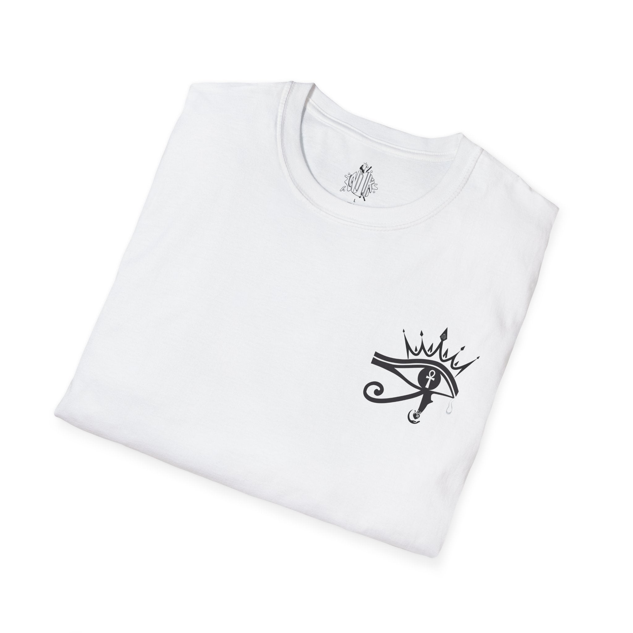 Eye of Horus Chest Logo Empress Tee — Minimal Egyptian Symbol T-Shirt