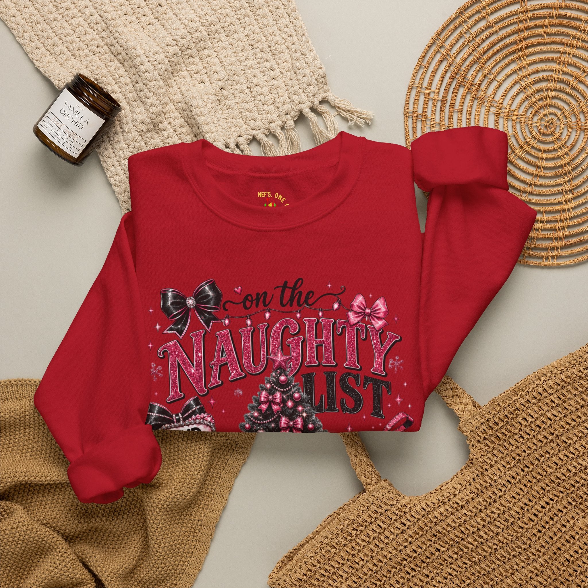 On the Naughty List Christmas Crewneck Sweatshirt