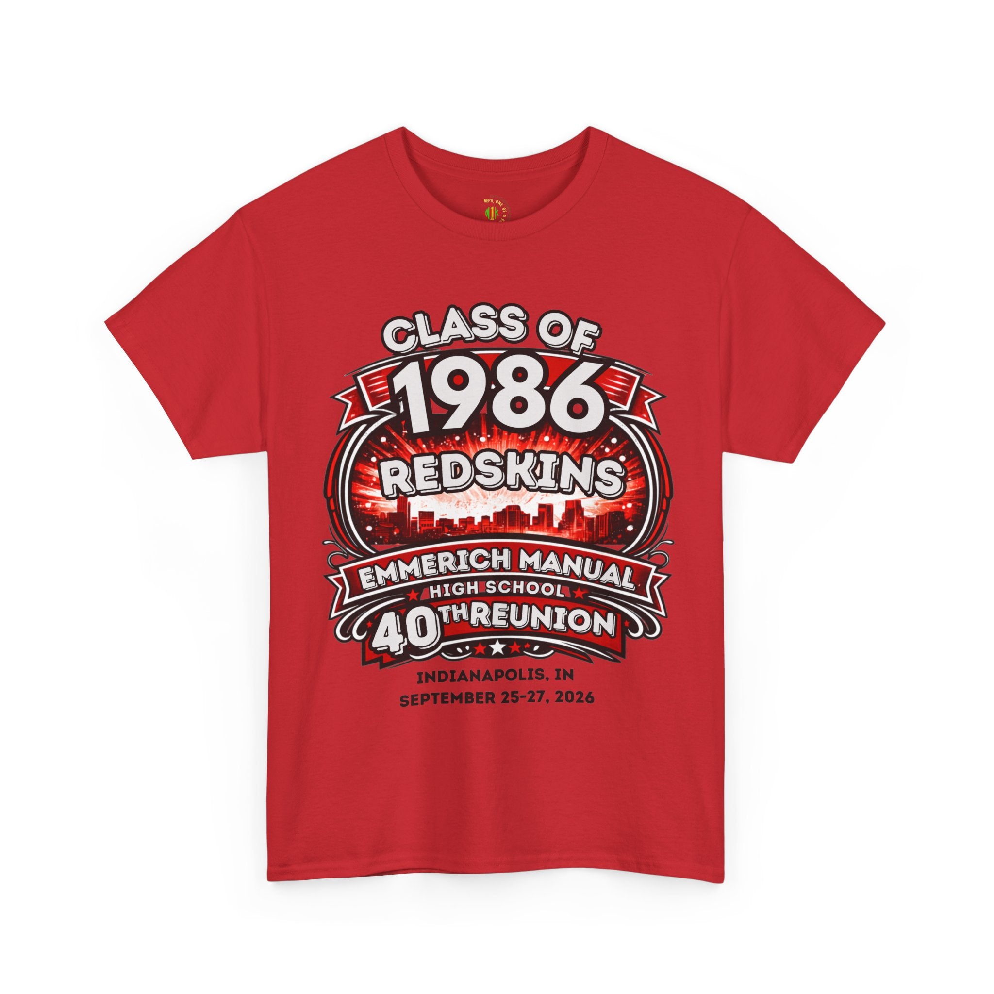 Up to 5x Class of 1986 Reunion T-Shirt — 40th Anniversary Redskins Emmerich Manual - Another Customized Smile