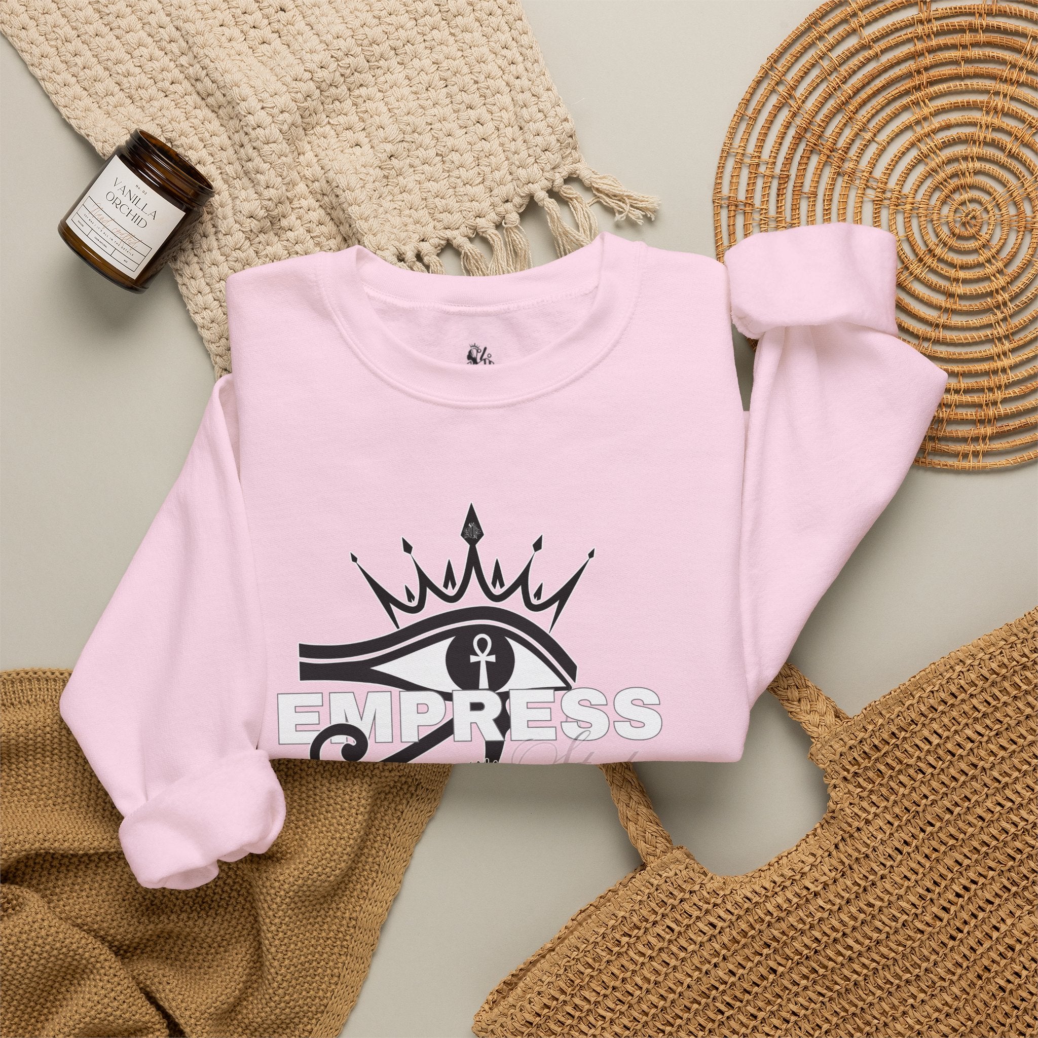 Eye of Horus Crown Empress Sweatshirt — Egyptian Protective Symbol Tee