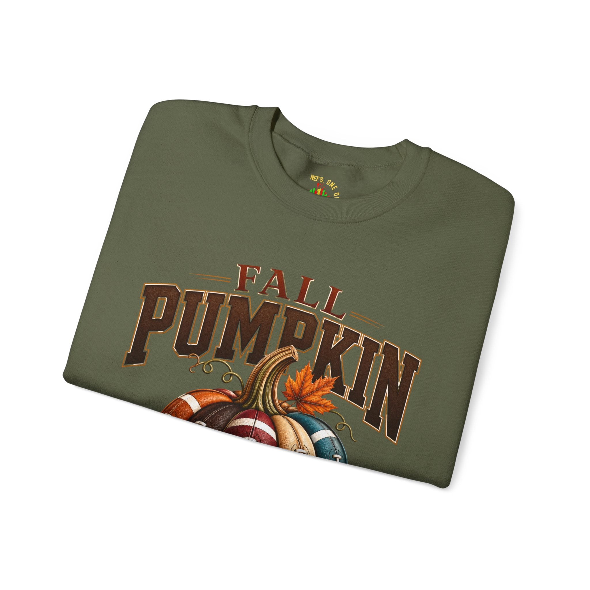 Fall Pumpkin Football Season Crewneck Sweatshirt