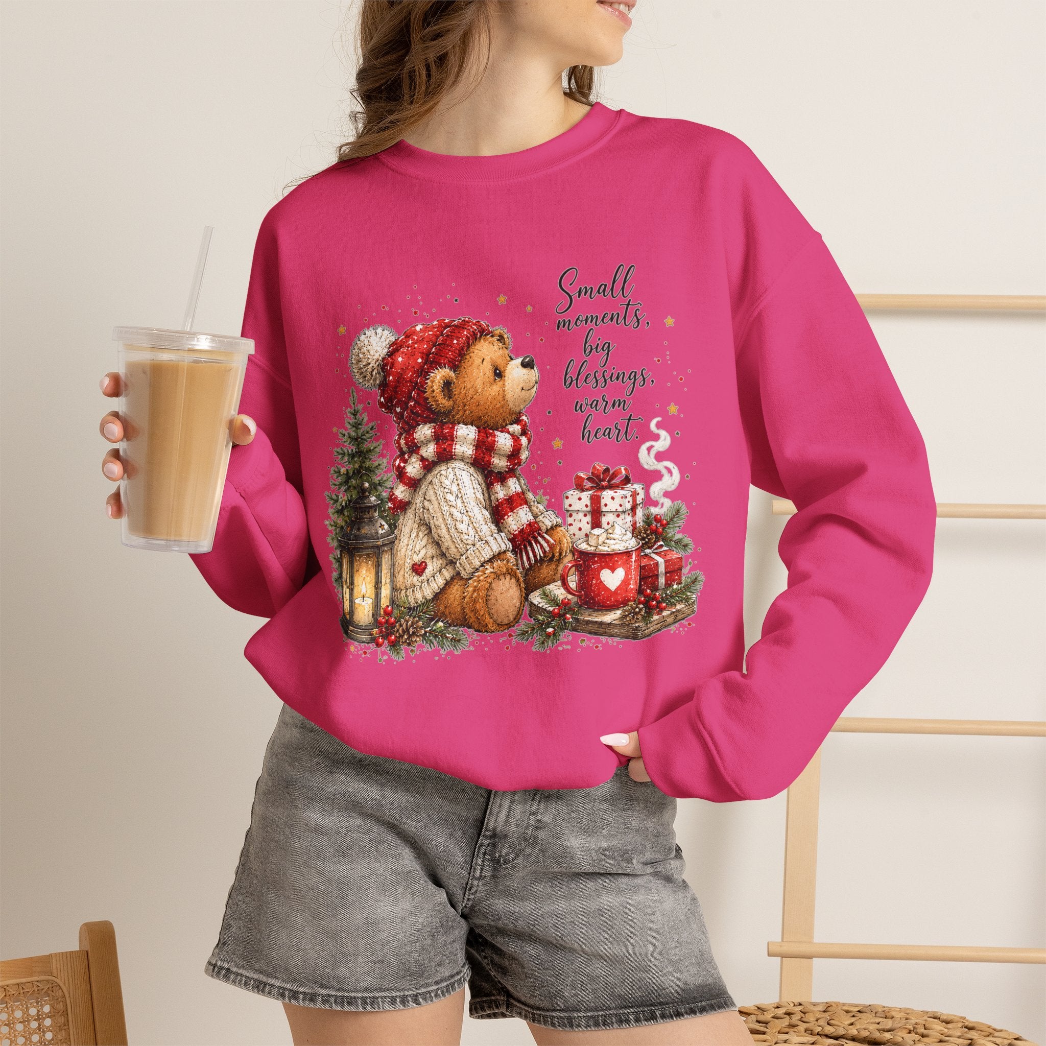 Christmas Bear Crewneck Sweatshirt – Cozy Holiday Teddy Bear Design