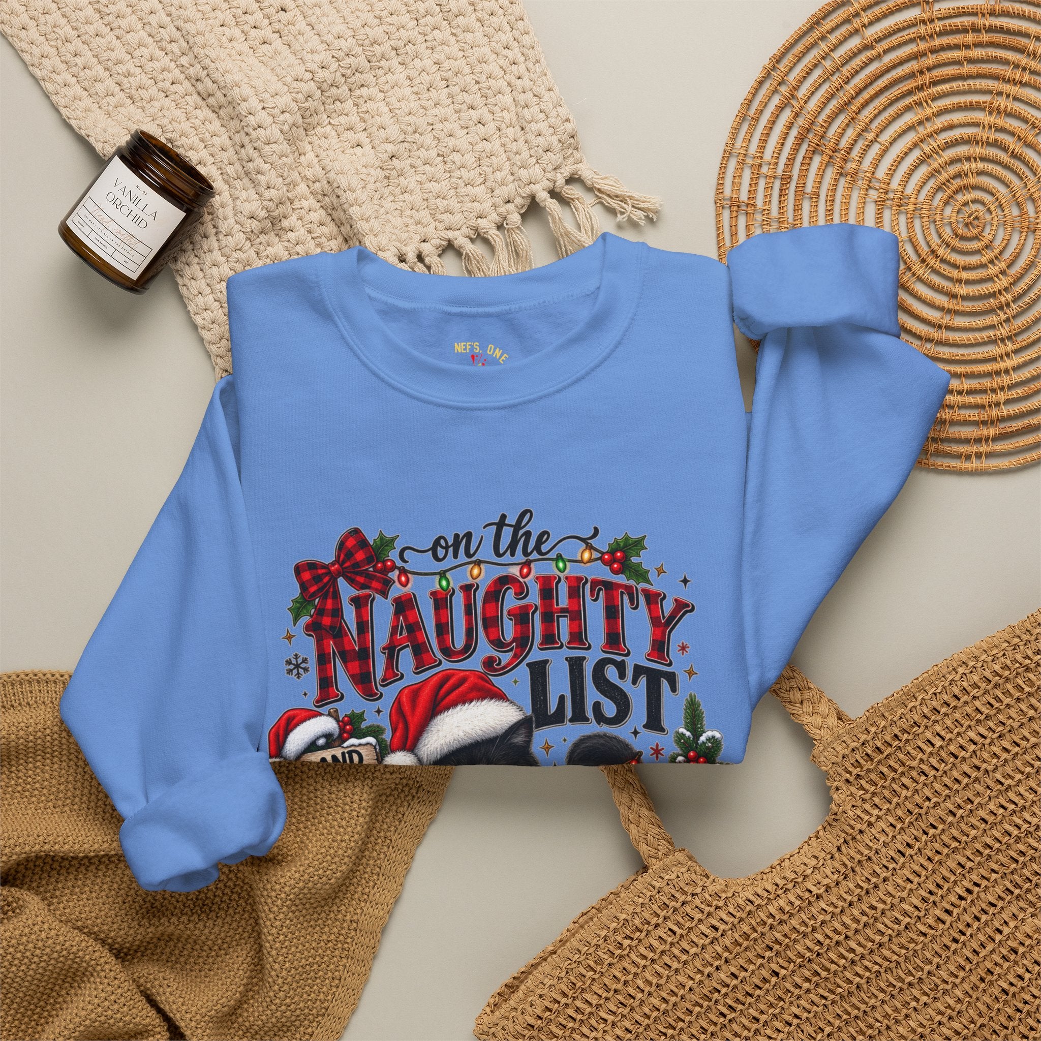 On the Naughty List Christmas Crewneck Sweatshirt