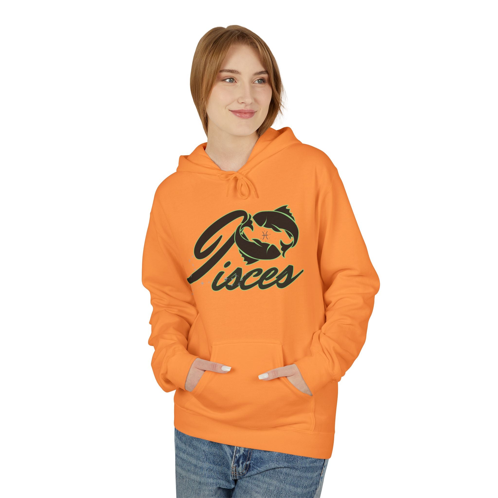 Pisces Zodiac Hoodie — Astrological Sign Hoodie with Fish Script Design