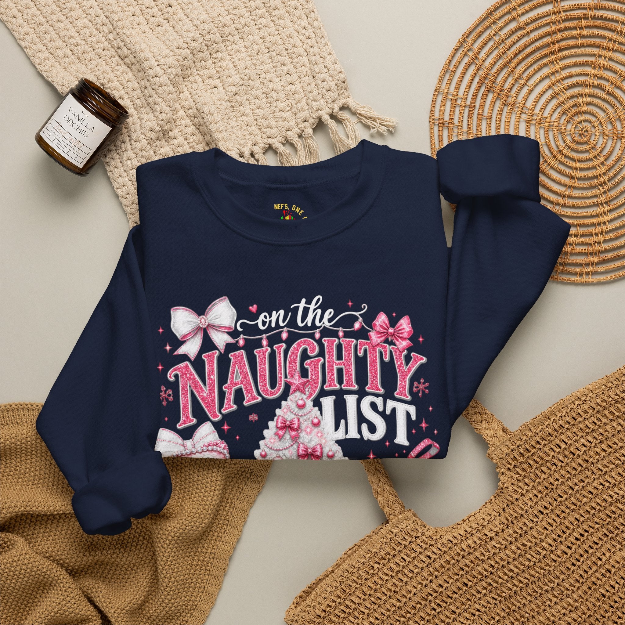 On the Naughty List Christmas Crewneck Sweatshirt