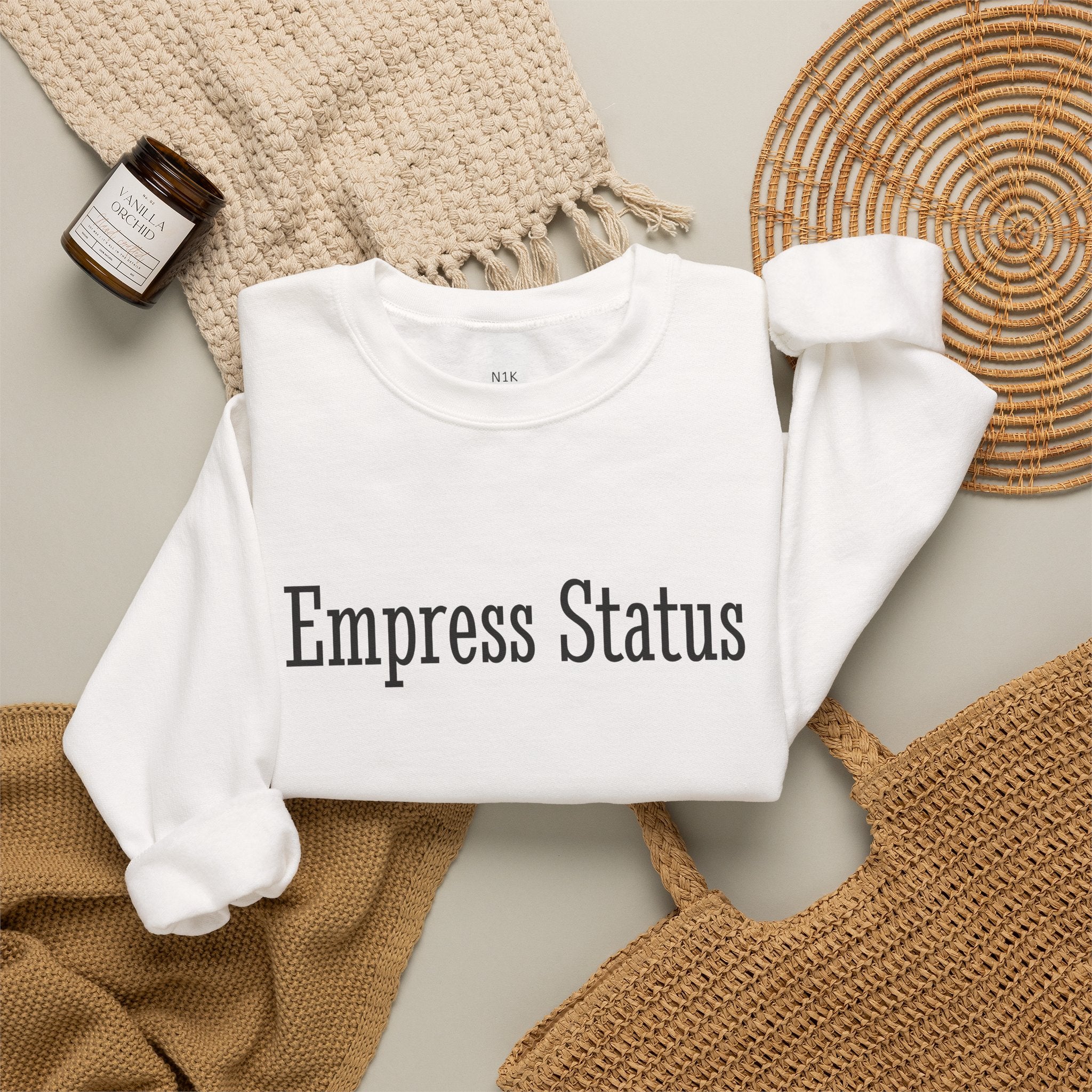 Empress Status Black Glitter Print Unisex Heavy Blend™ Crewneck Sweatshirt