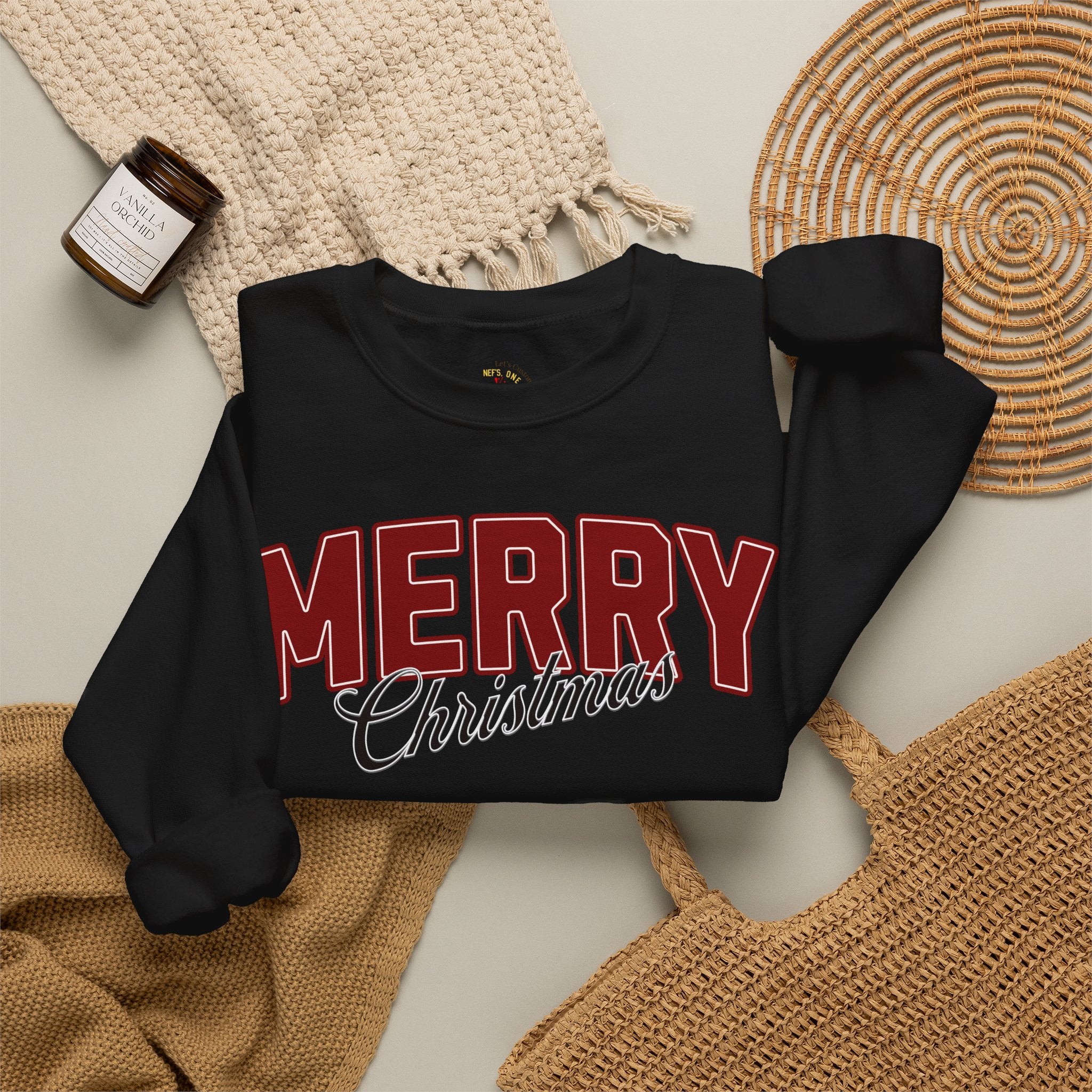 Merry Christmas Personalized Family Name Sweatshirt