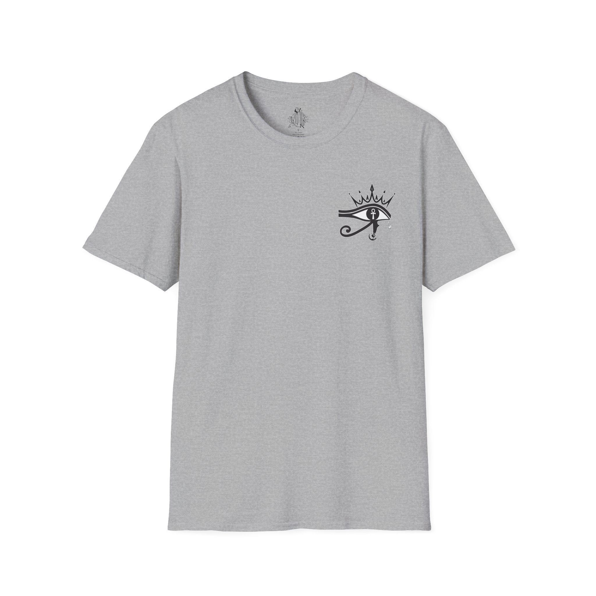Eye of Horus Chest Logo Empress Tee — Minimal Egyptian Symbol T-Shirt