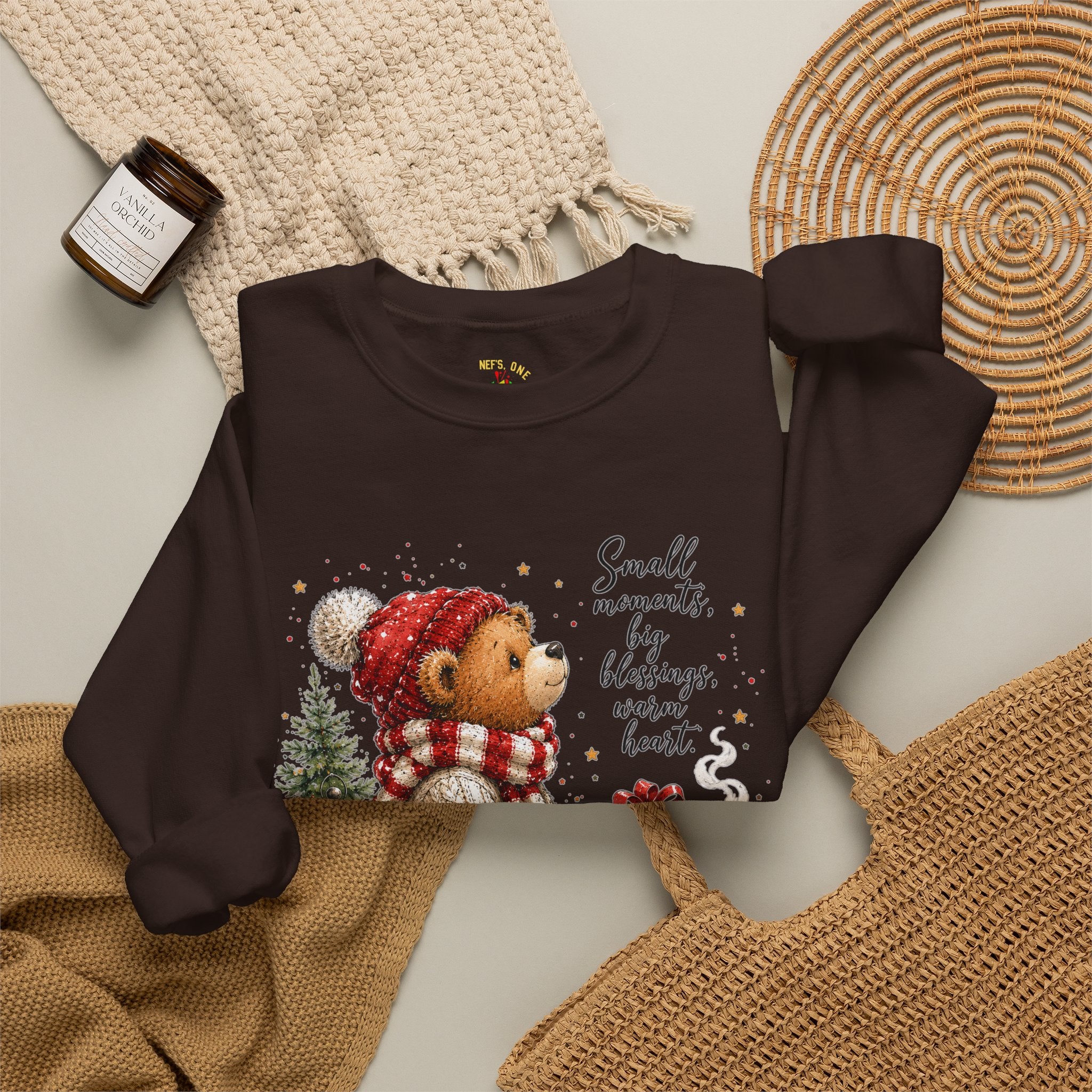 Christmas Bear Crewneck Sweatshirt – Cozy Holiday Teddy Bear Design