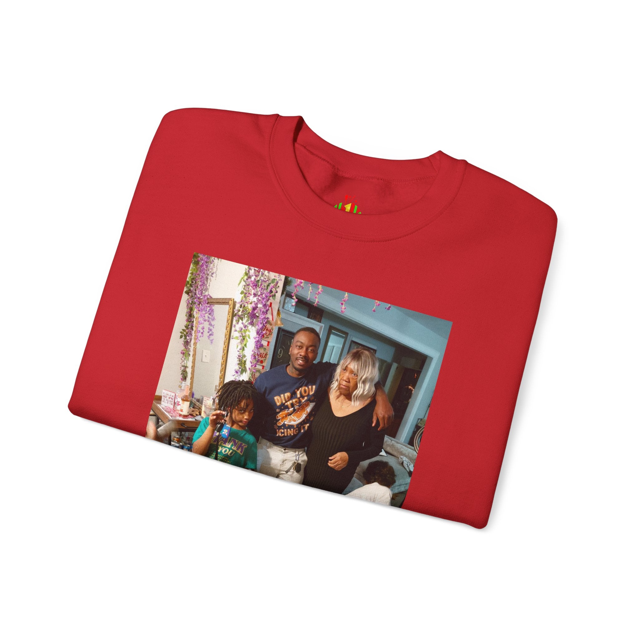 Personalized Photo Crewneck Sweatshirt — Custom Photo Front, 'Add Text' Back