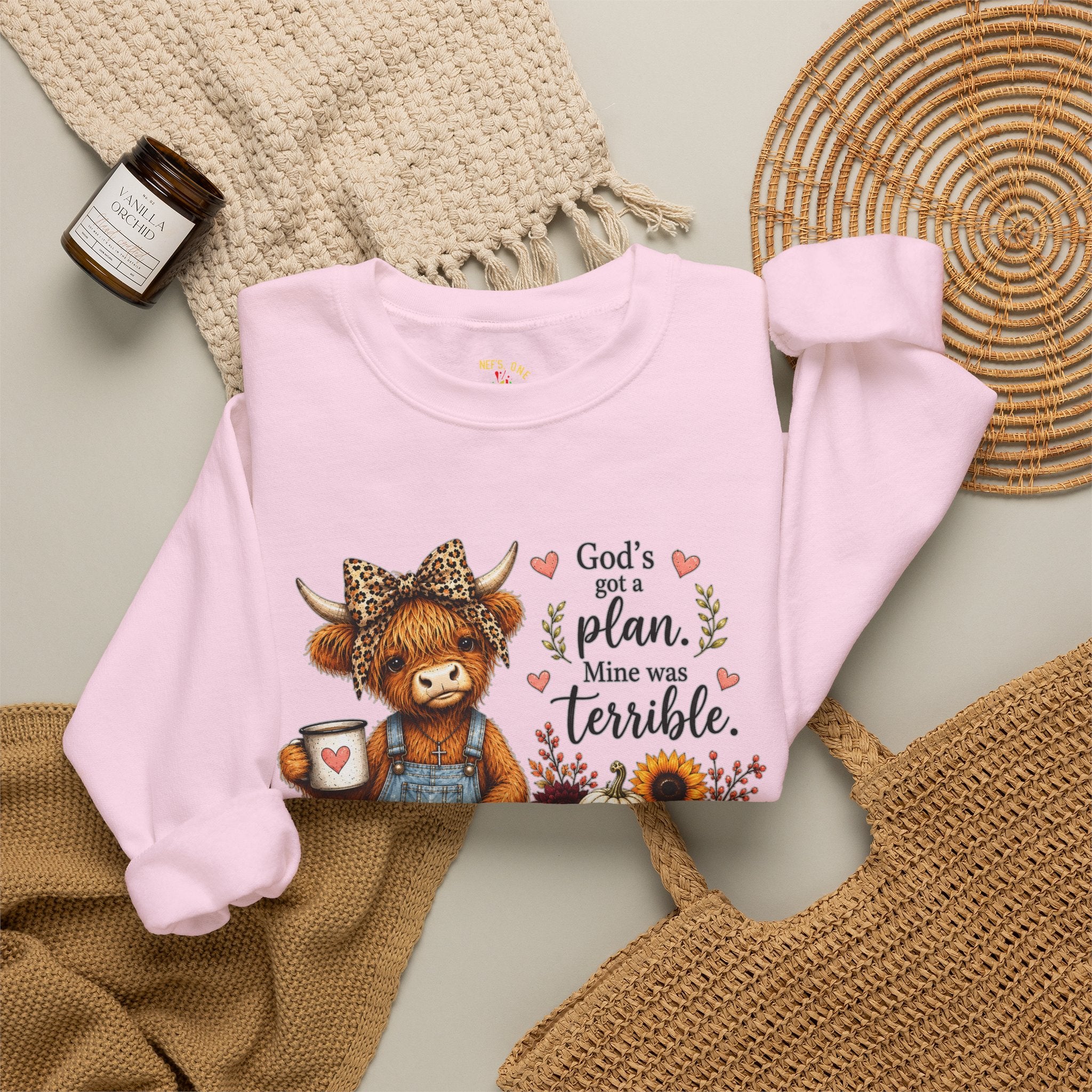 God’s Plan, Mine Was Terrible Bear Fall Crewneck Sweatshirt