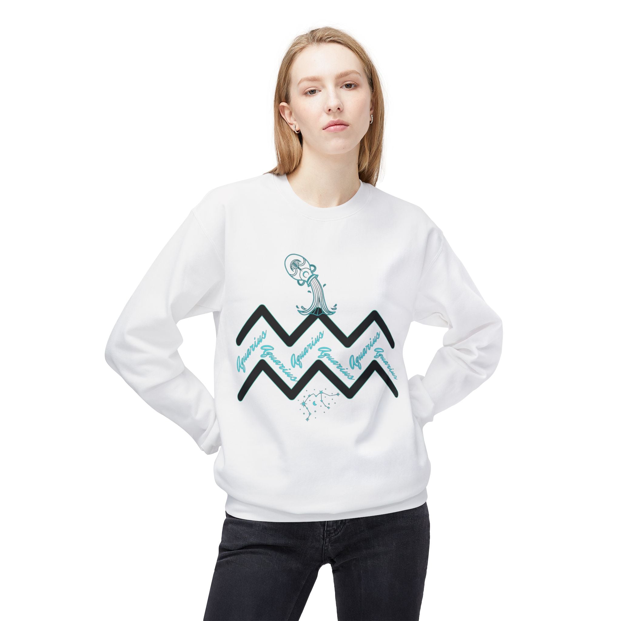Aquarius Zodiac Sweatshirt — Water Wave Astrology Crewneck
