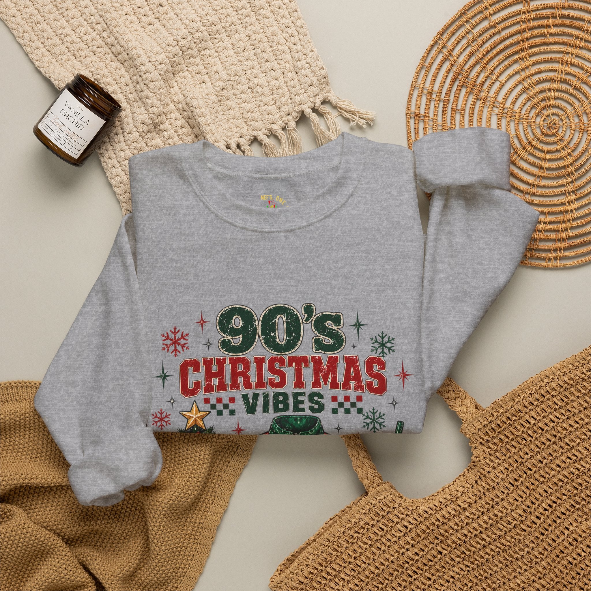 90s Christmas Vibes Crewneck Sweatshirt