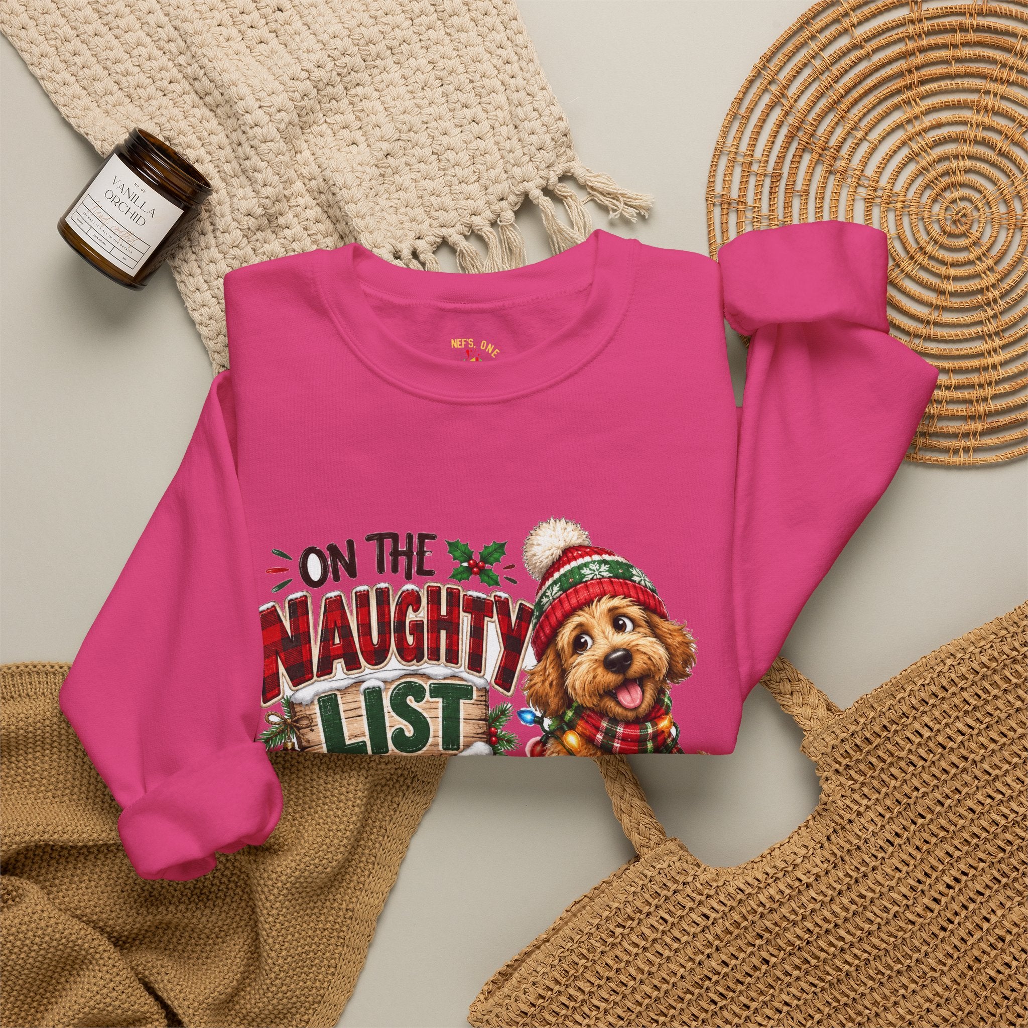 On the Naughty List and I Regret Nothing Christmas Crewneck Sweatshirt