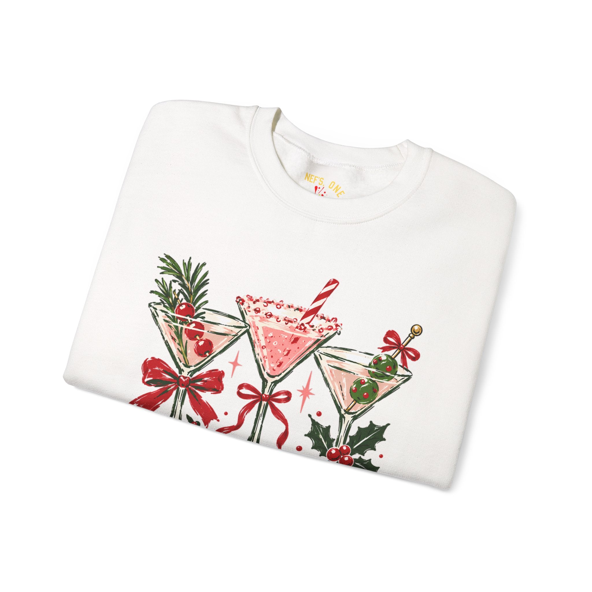 Merry Martinis Christmas Cocktail Crewneck Sweatshirt
