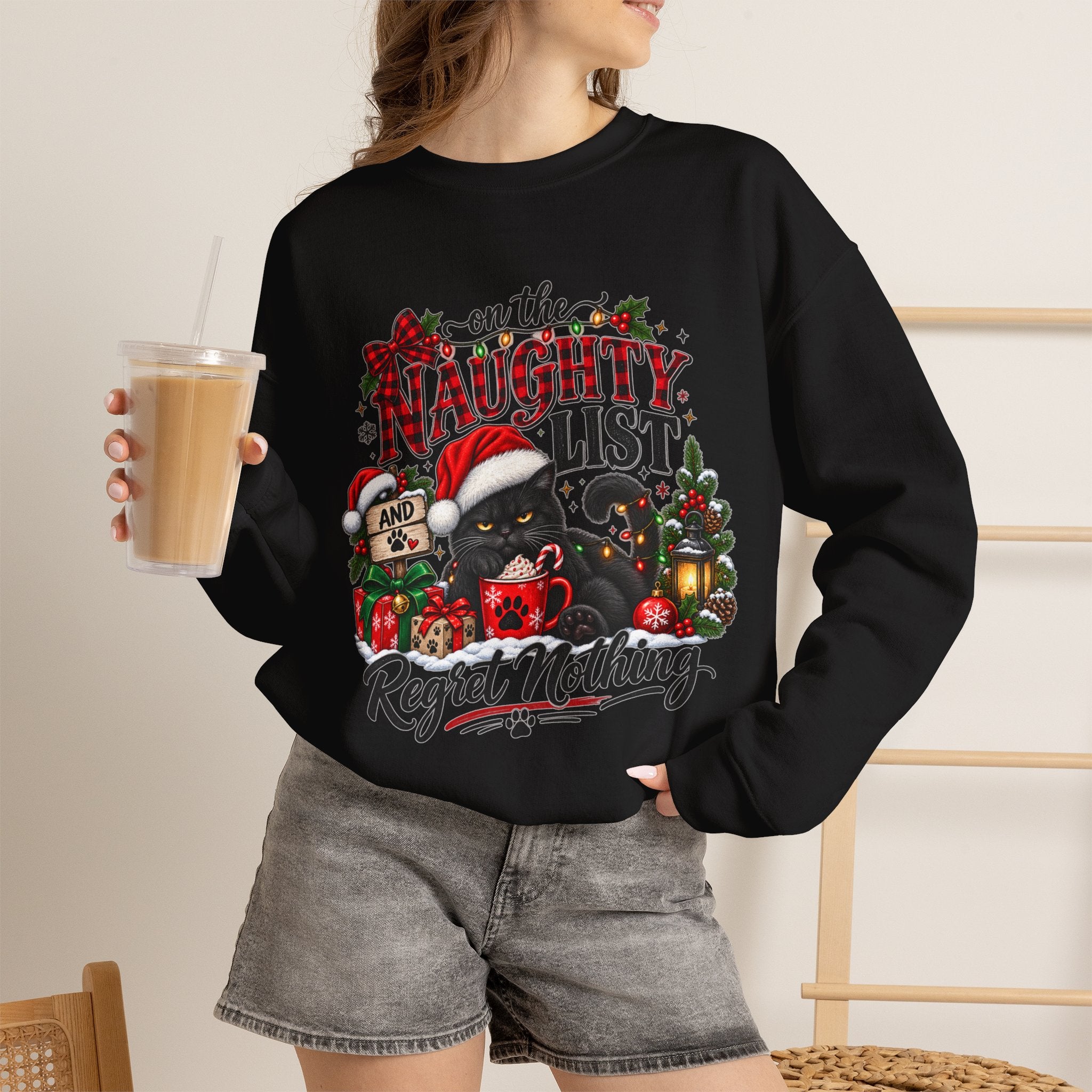 On the Naughty List Christmas Crewneck Sweatshirt