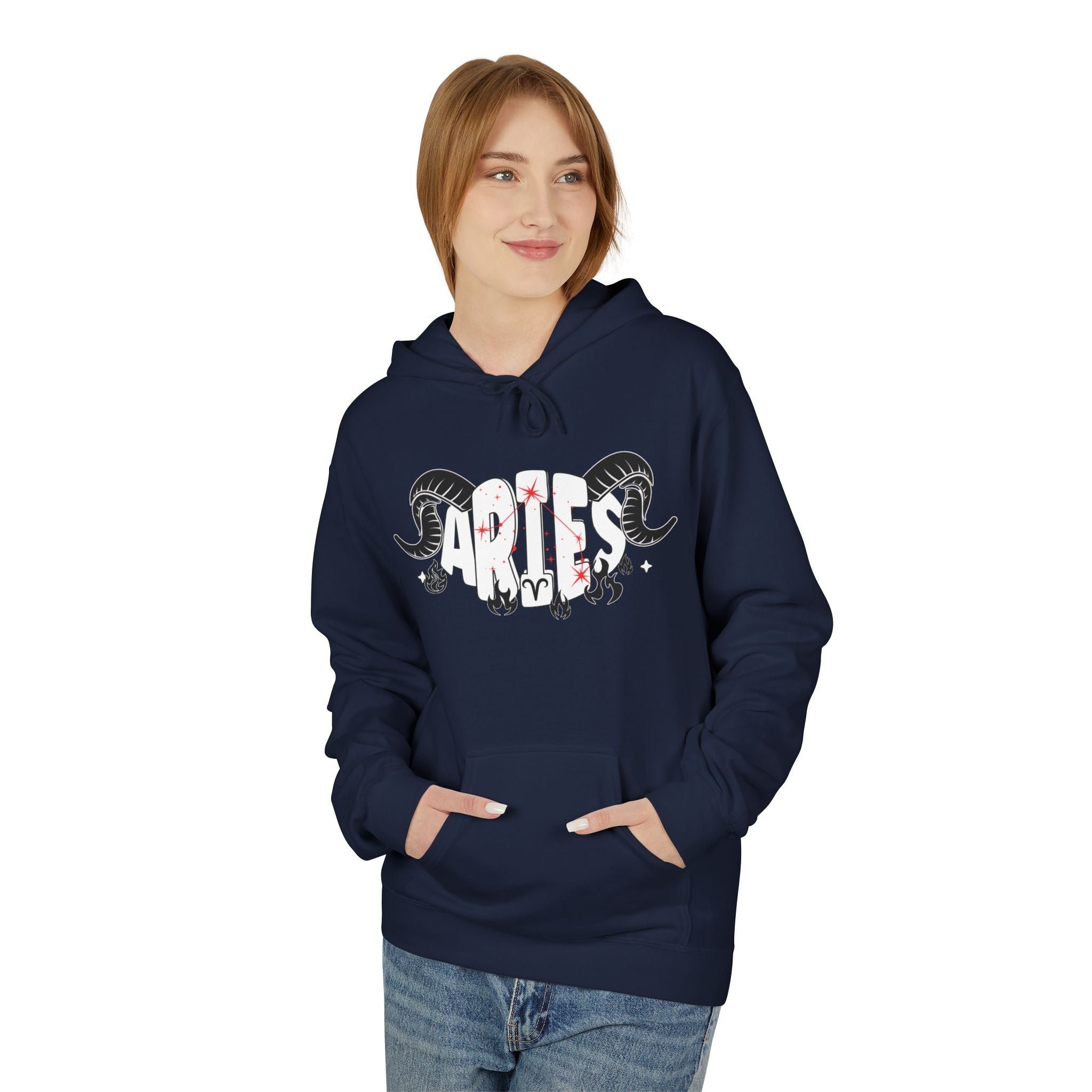 Aries Ram Zodiac Hoodie — Astrological Sign Graphic Pullover
