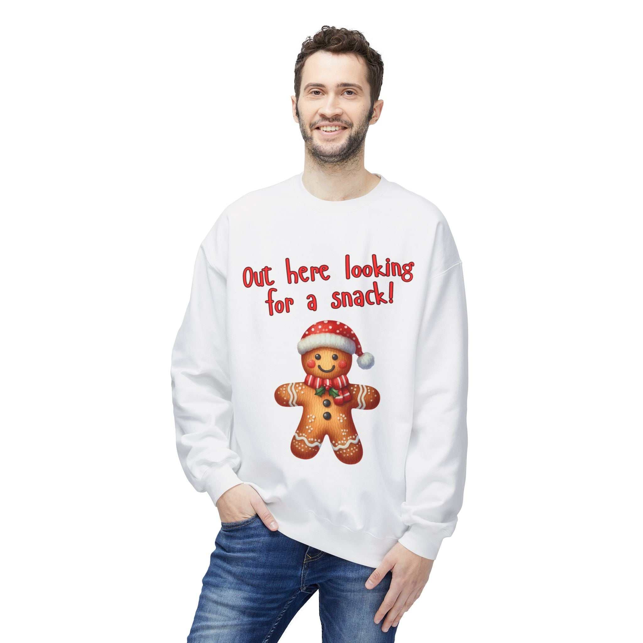 Gingerbread 'Out Here Looking for a Snack' Crewneck SweatshirtSweatshirtGingerbread 'Out Here Looking for a Snack' Crewneck Sweatshirt