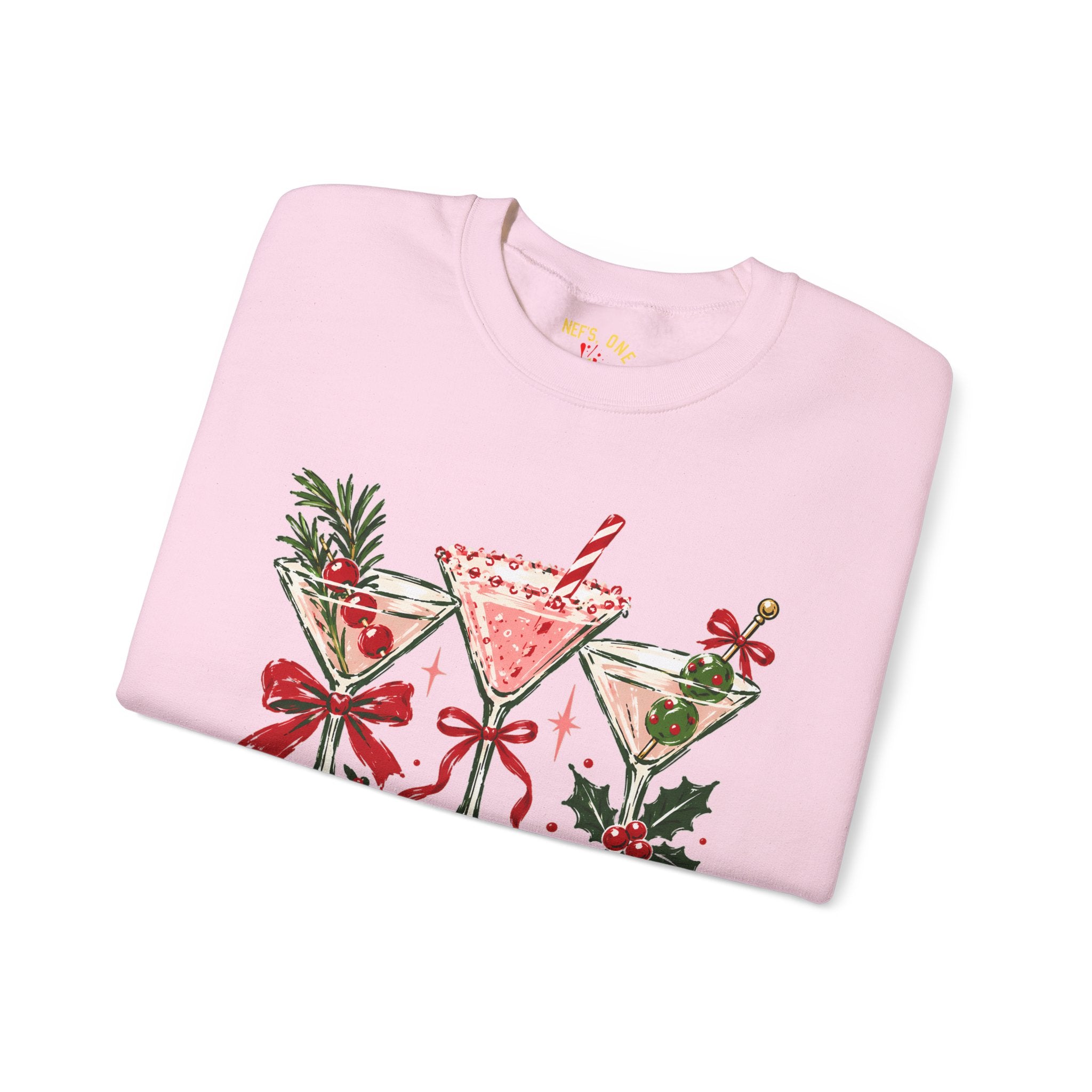 Merry Martinis Christmas Cocktail Crewneck Sweatshirt