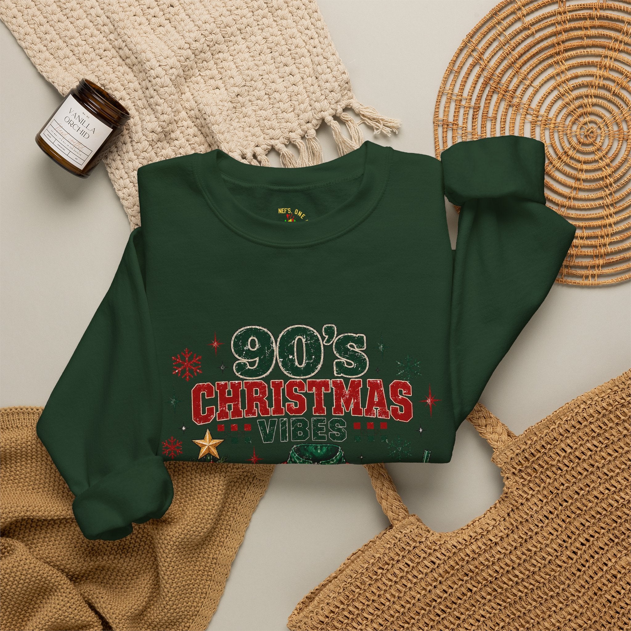 90s Christmas Vibes Crewneck Sweatshirt