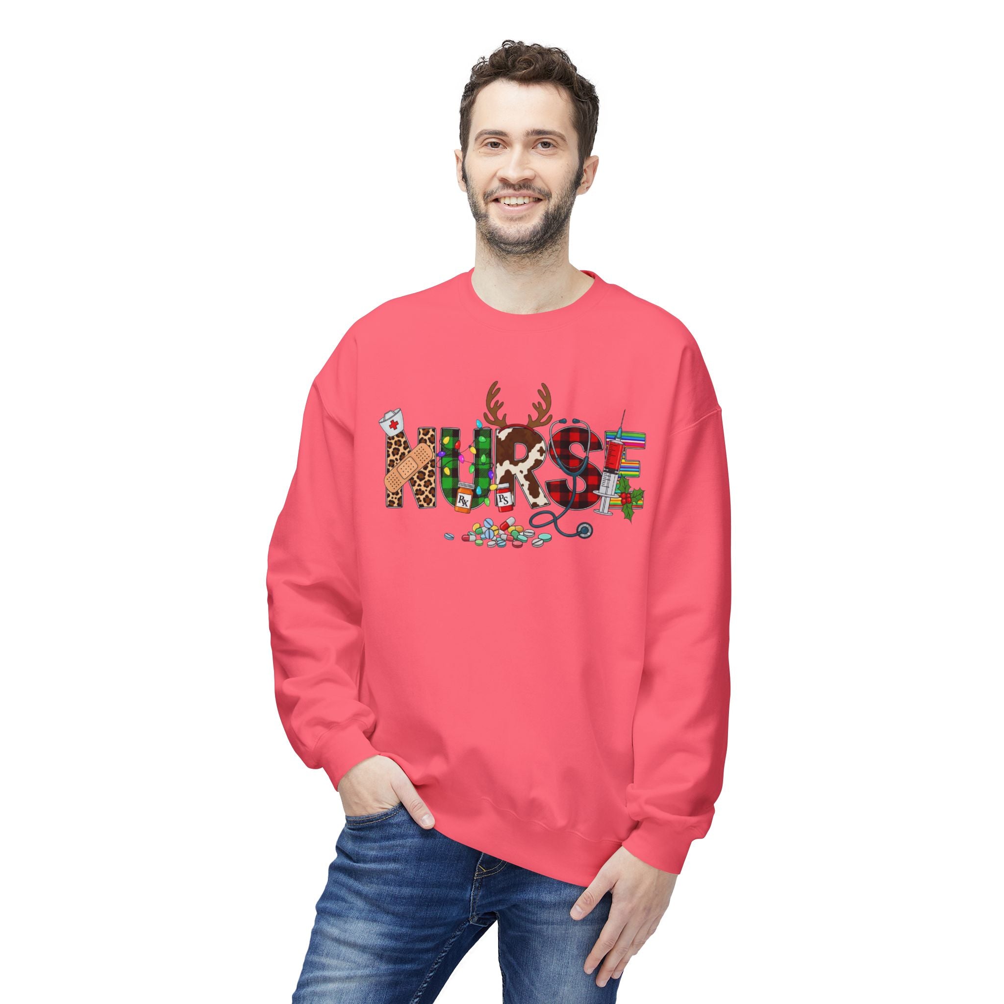 Nurse Christmas Crewneck Sweatshirt – Festive Medical Holiday Gift