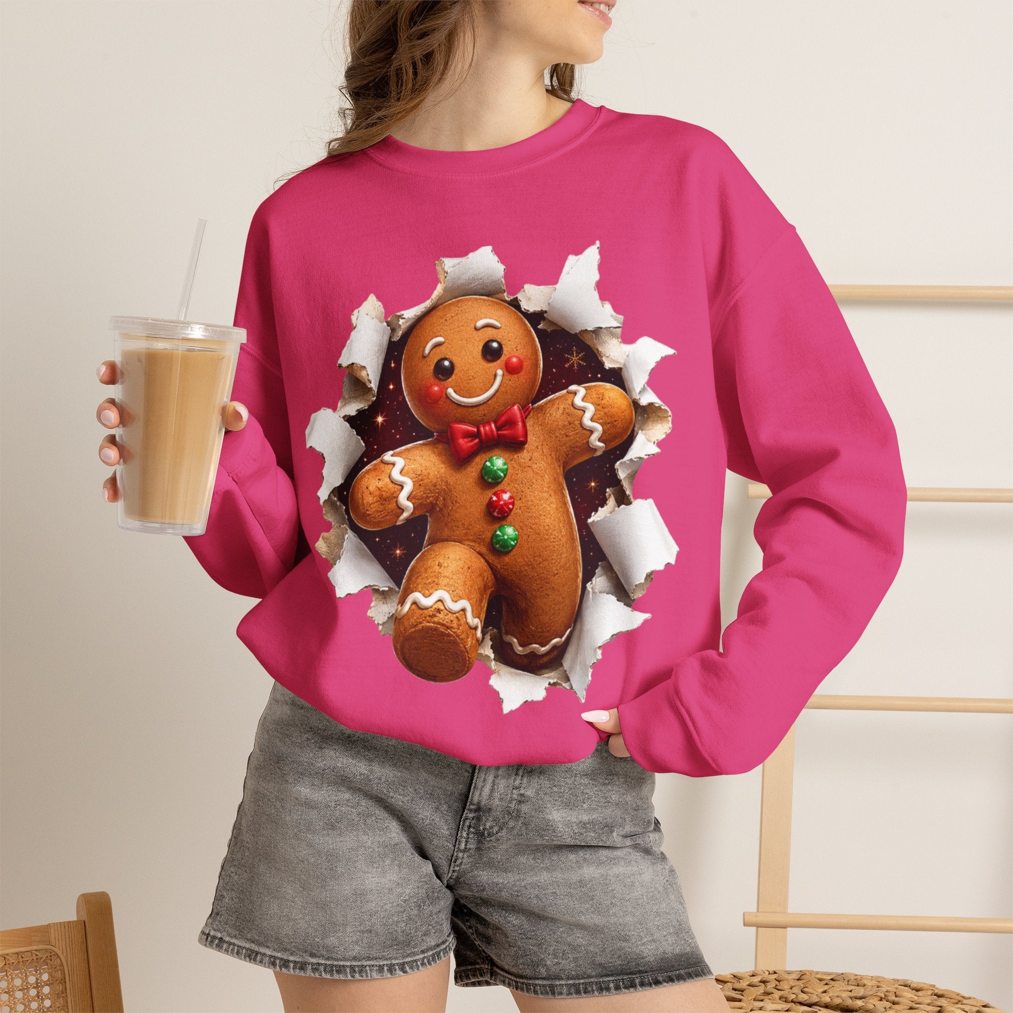 Gingerbread Man Christmas Crewneck Sweatshirt
