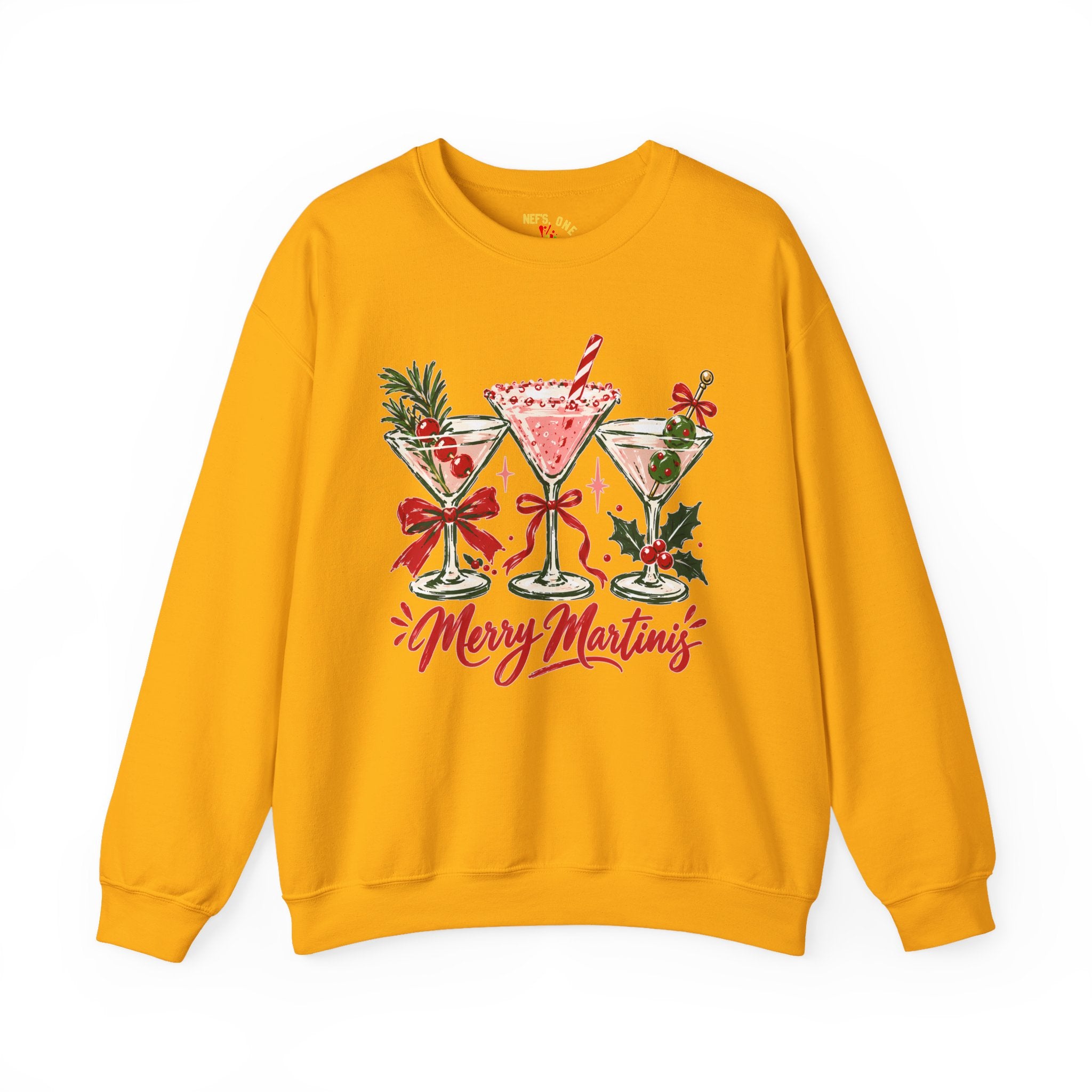 Merry Martinis Christmas Cocktail Crewneck Sweatshirt