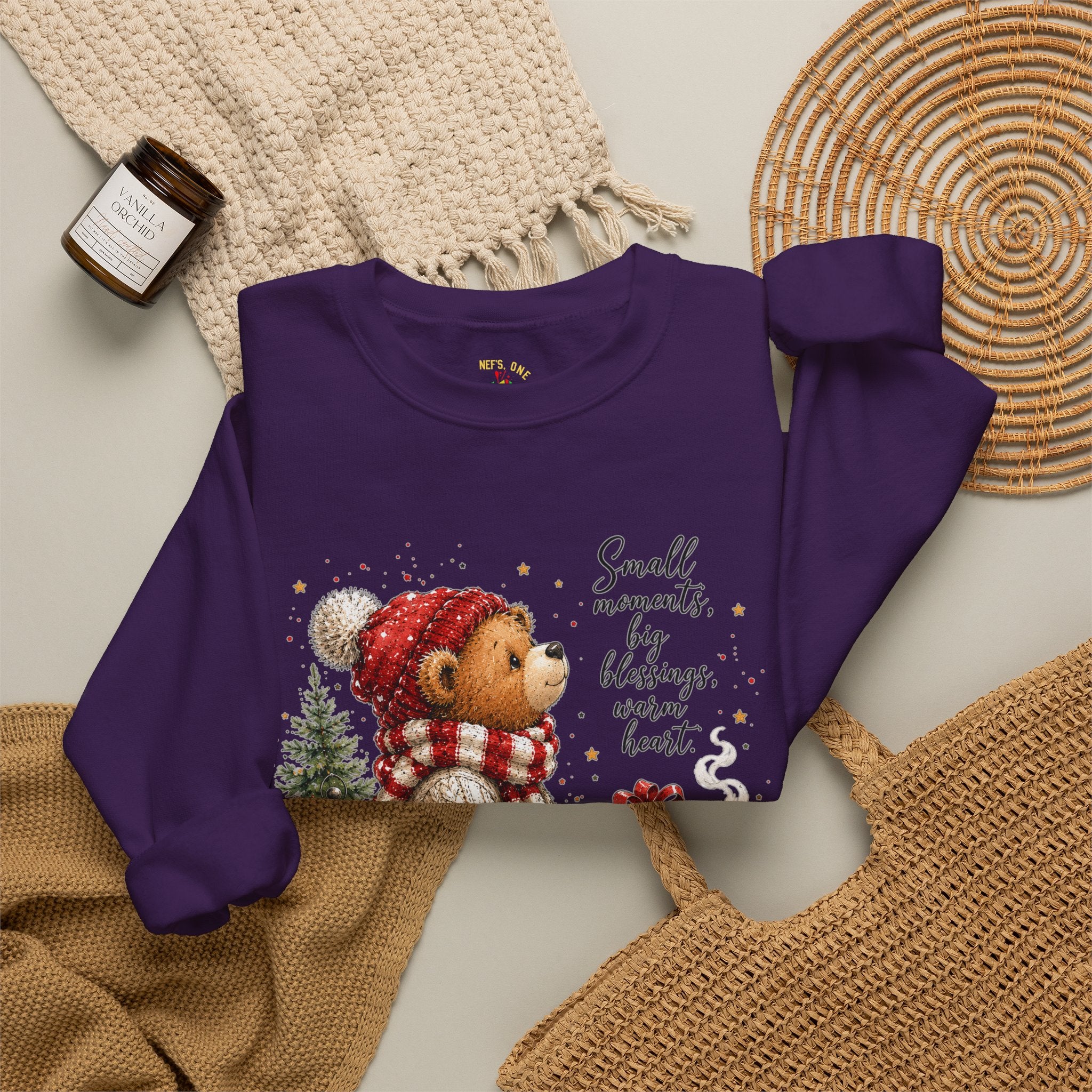 Christmas Bear Crewneck Sweatshirt – Cozy Holiday Teddy Bear Design