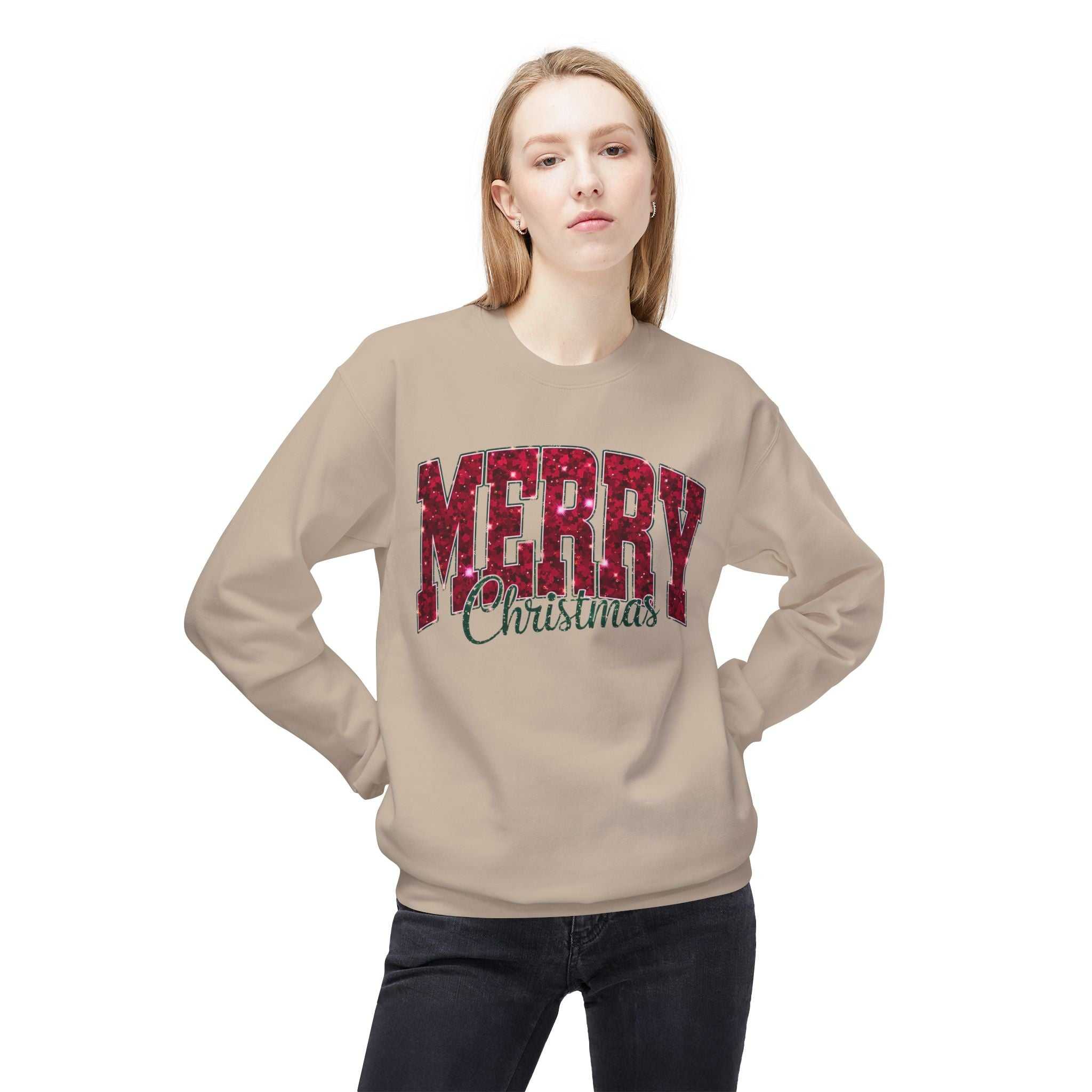 Merry Christmas Plaid Crewneck SweatshirtSweatshirtMerry Christmas Plaid