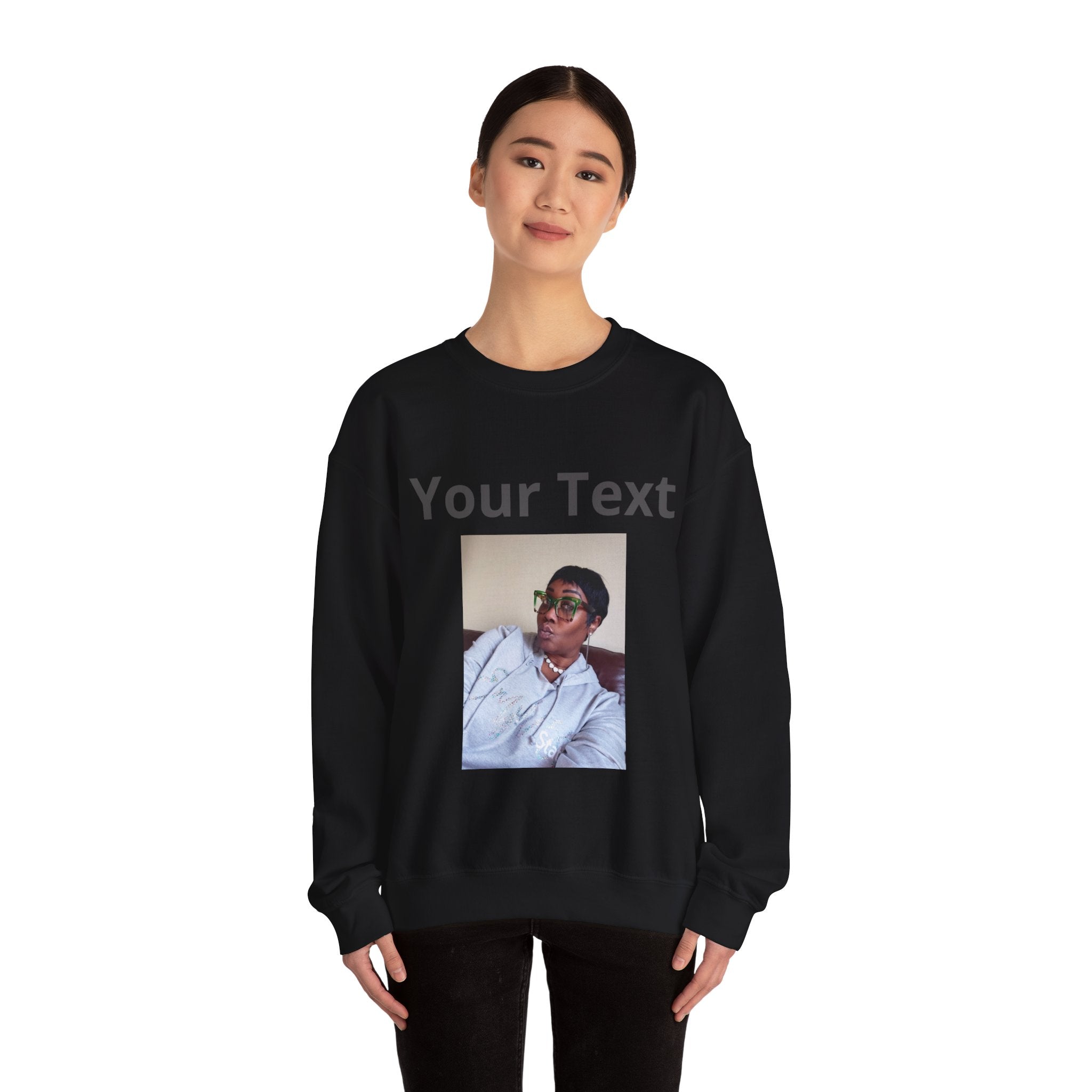 Customizable Front Photo/Text Crewneck Sweatshirt - Unisex Customizable Sweatshirt