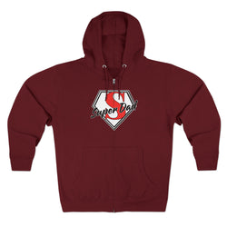 Super Dad Unisex Zip Hoodie | Perfect for Father's Day, Cool Dad Gifts, Family Outings, Casual Wear, Birthday Present