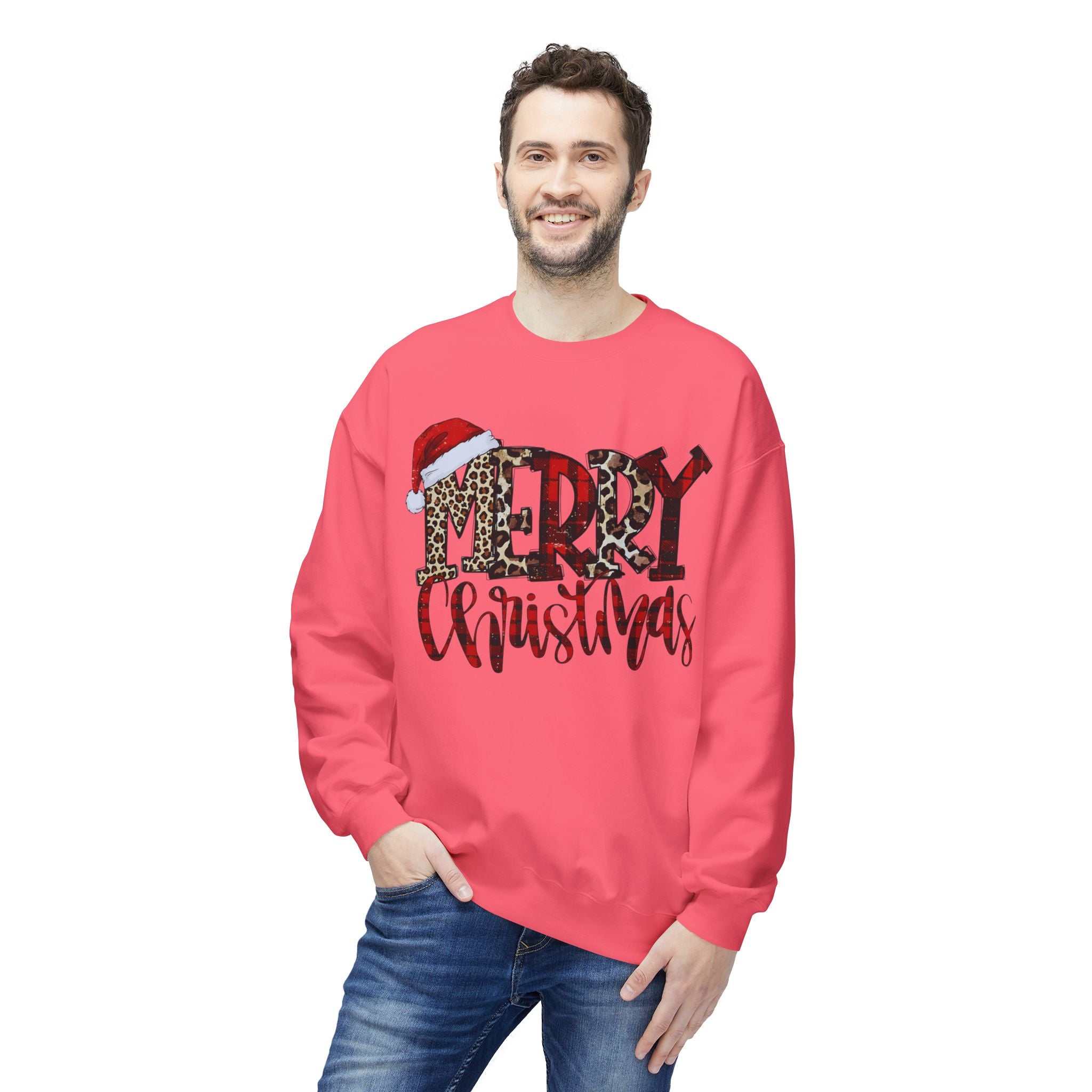 Merry Christmas Leopard Plaid SweatshirtSweatshirtMerry Christmas Leopard Plaid