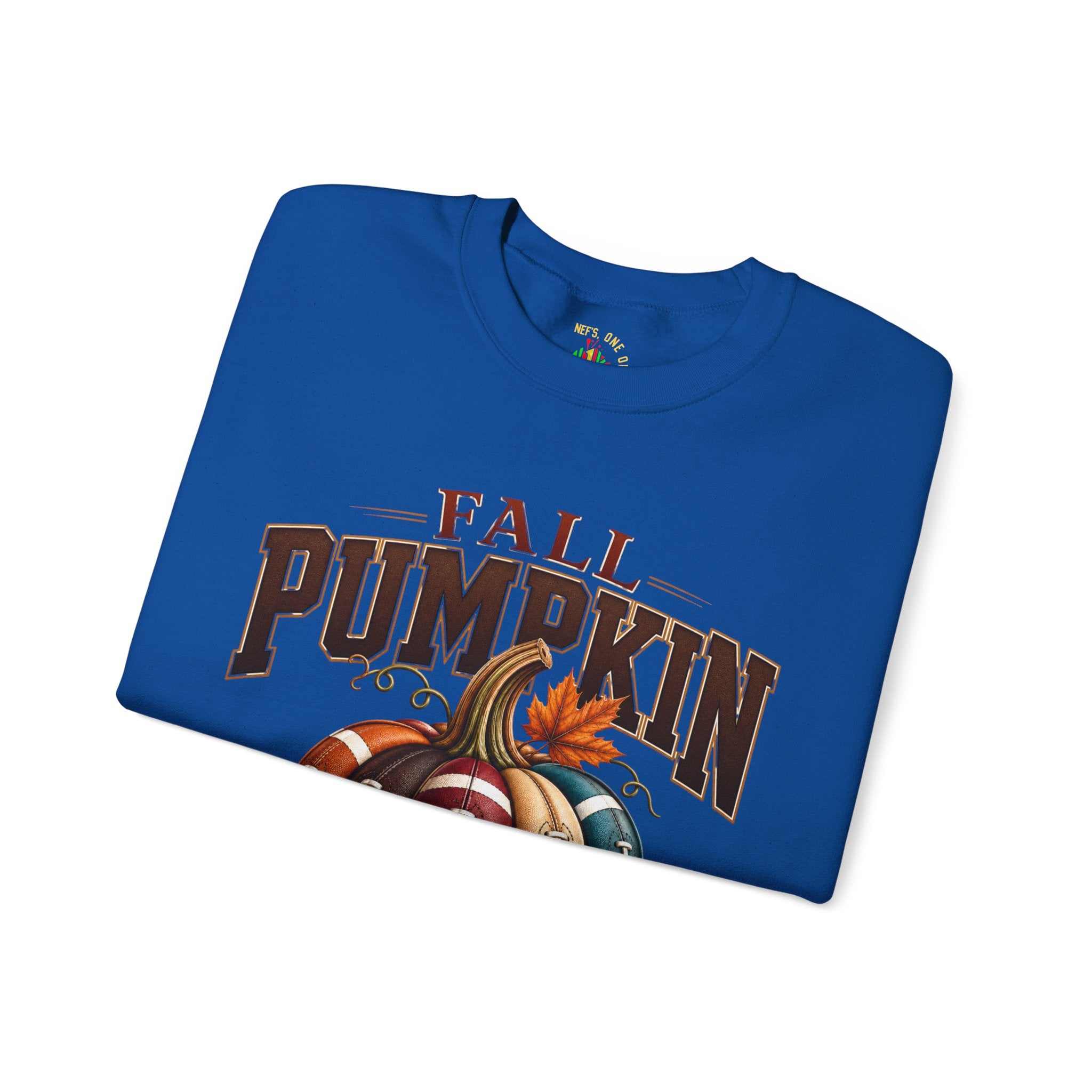 Fall Pumpkin Football Season Crewneck Sweatshirt