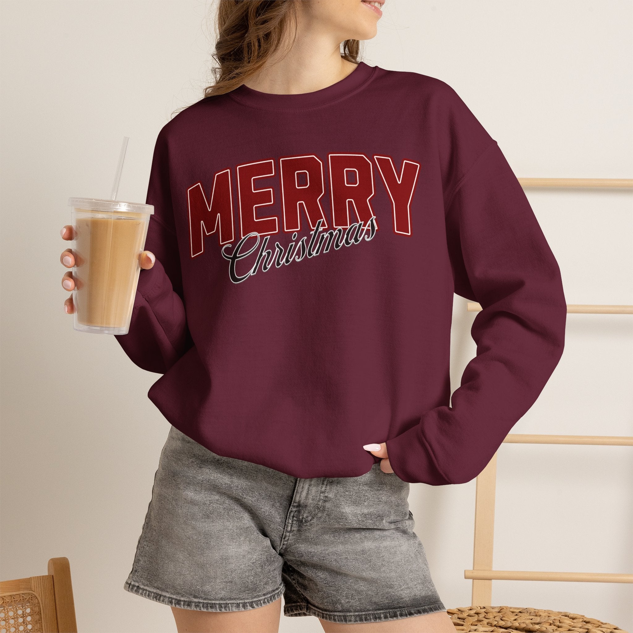 Merry Christmas Personalized Family Name Sweatshirt