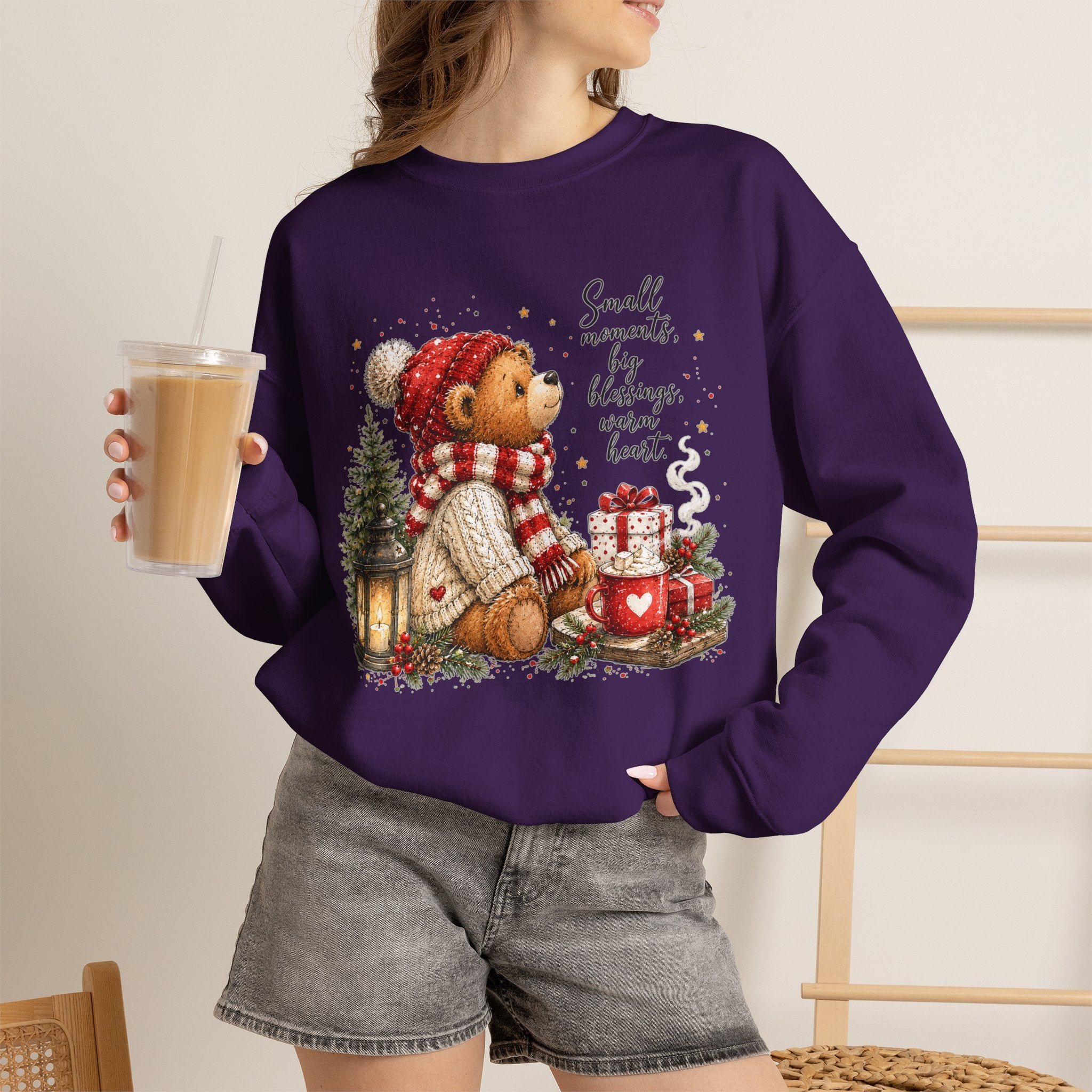 Christmas Bear Crewneck Sweatshirt – Cozy Holiday Teddy Bear Design