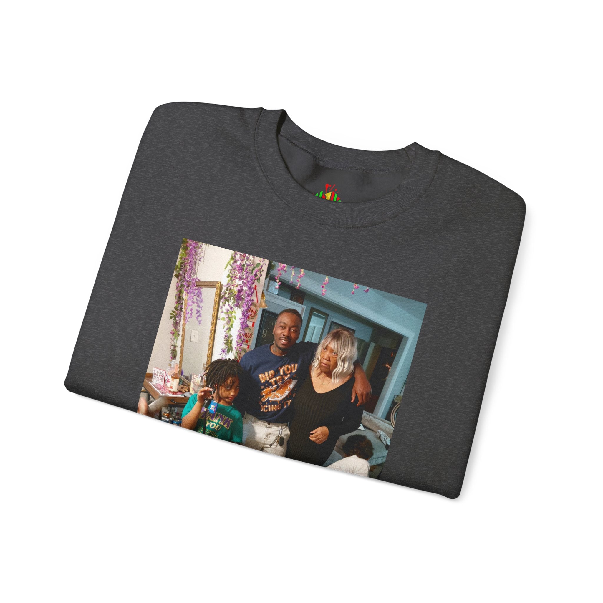 Personalized Photo Crewneck Sweatshirt — Custom Photo Front, 'Add Text' Back