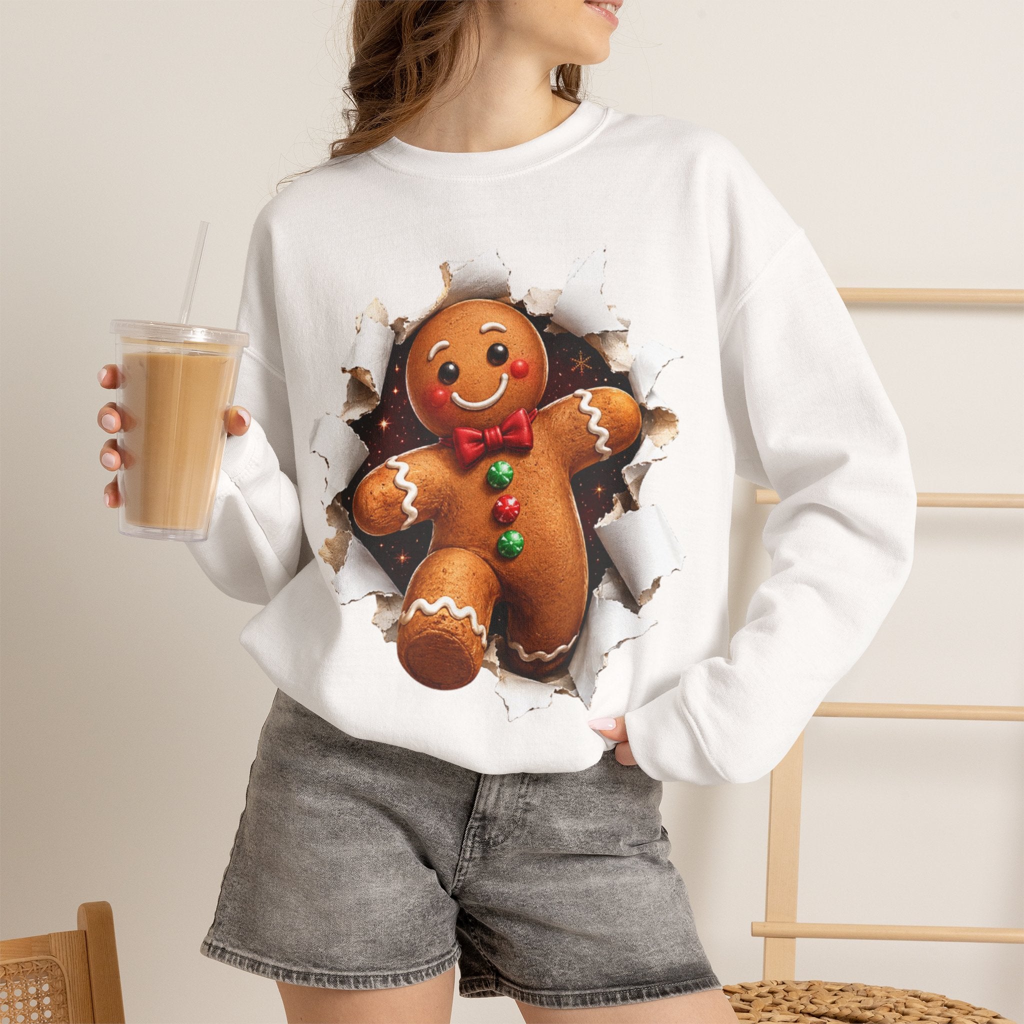 Gingerbread Man Christmas Crewneck Sweatshirt