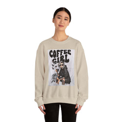 Tattoo Coffee Girl Unisex Heavy Blend™ Crewneck Sweatshirt